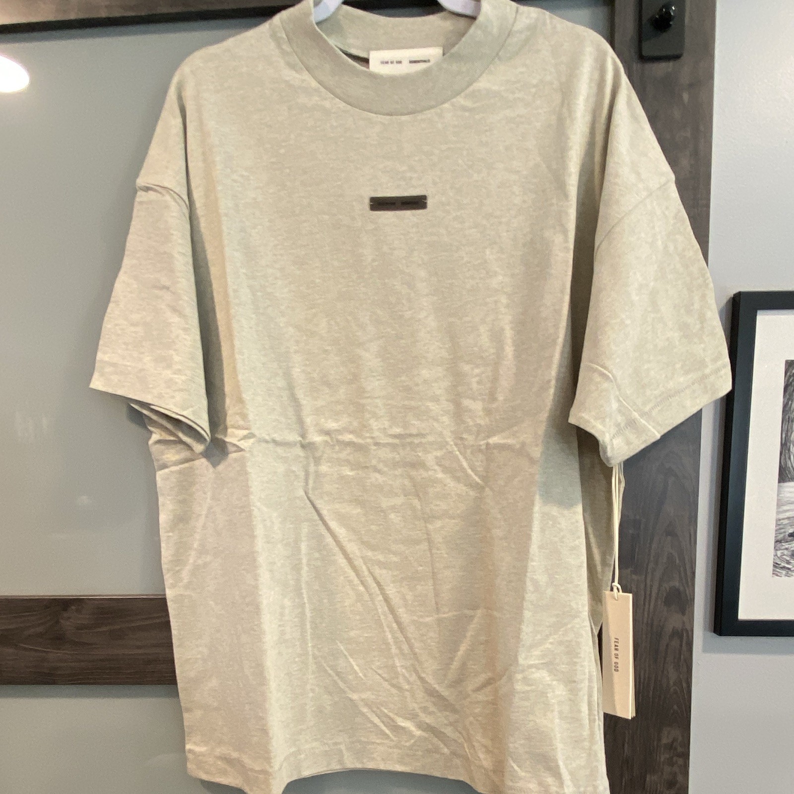 Fear of God Essentials Gray Logo Crew Neck Short Sleeve T-Shirt Men’s L