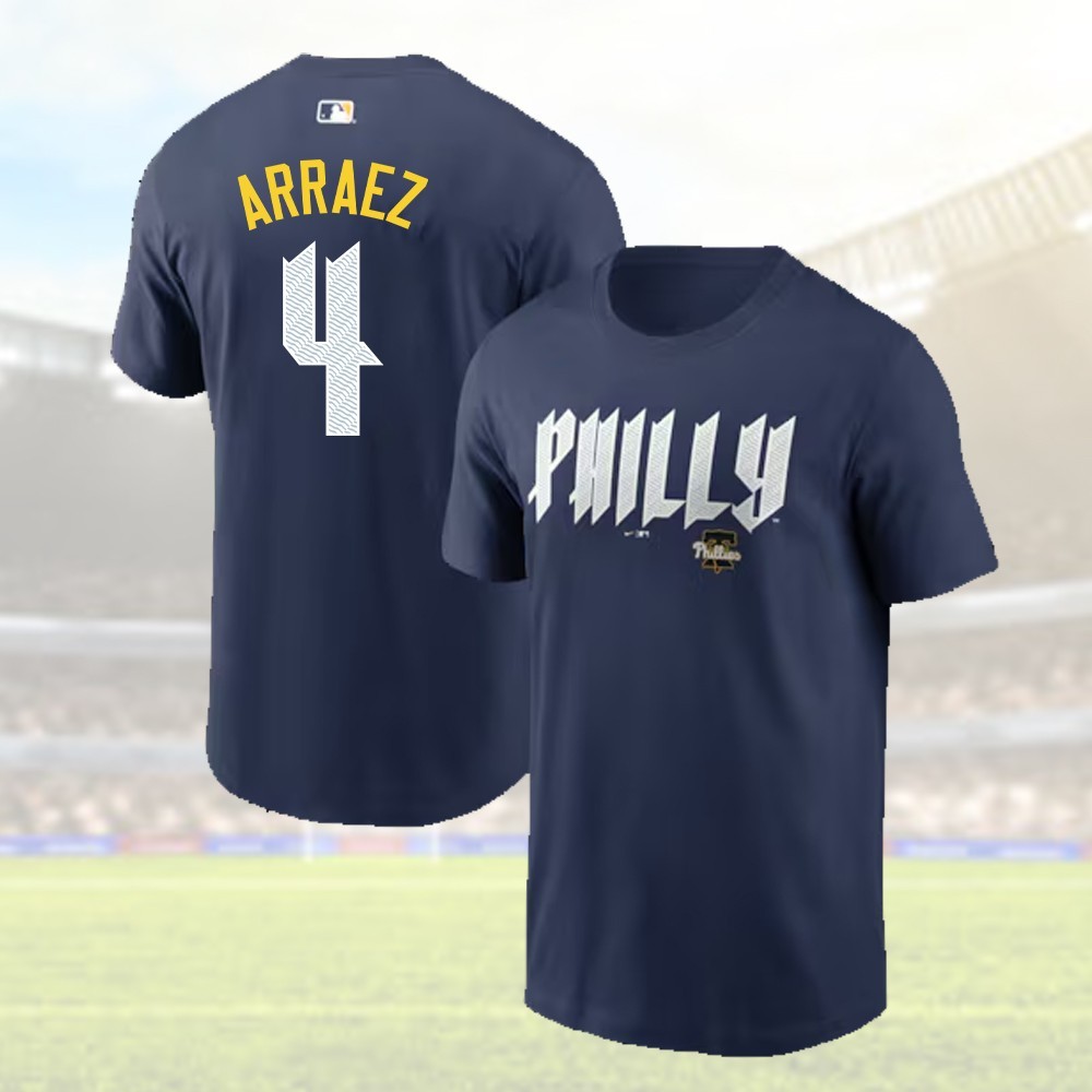 ⭐️Welcome Luis Arraez #4 PhiladelphiaBaseball Team Name & Number Tee Fan Gift