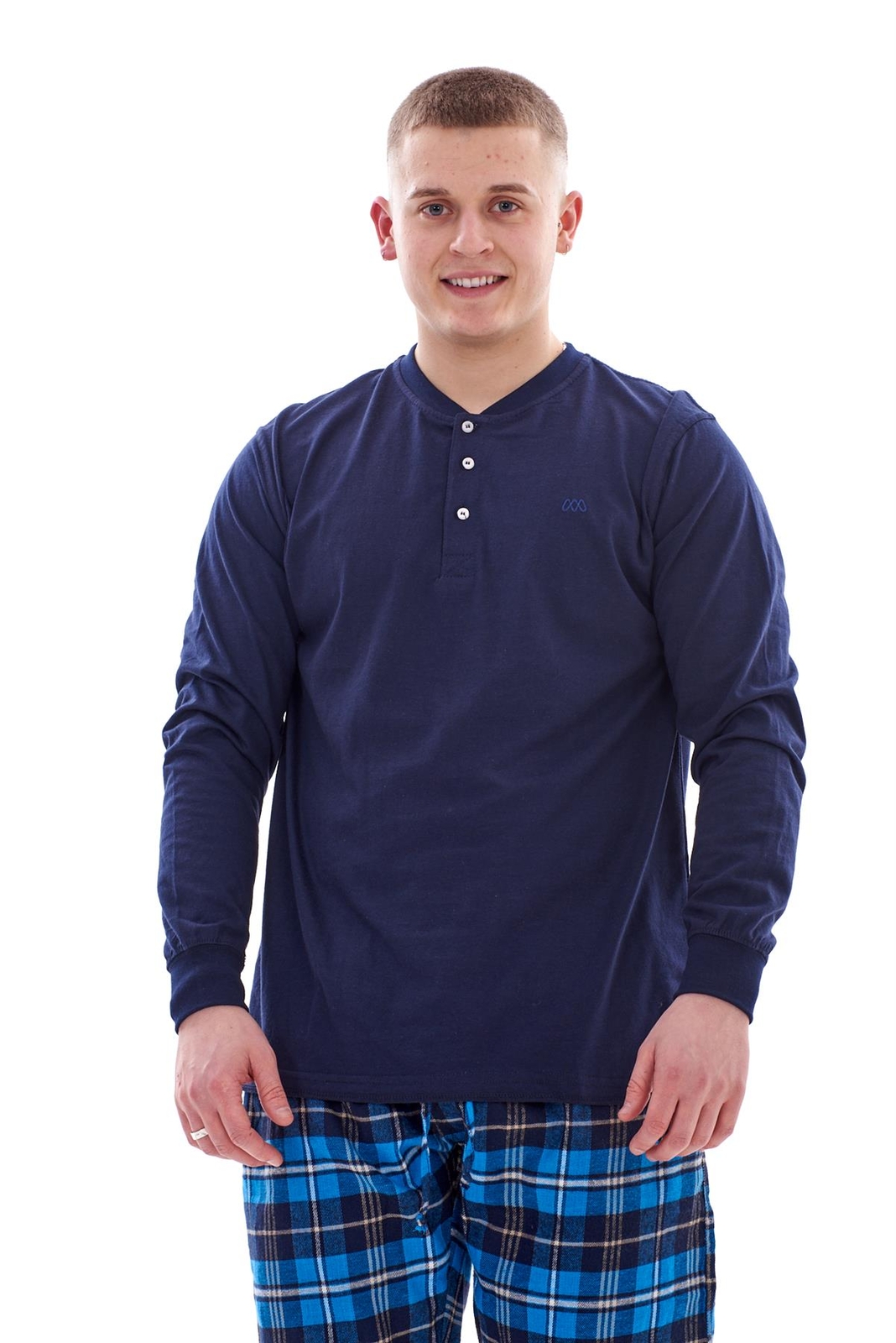 Mens Casual Shirts Jersey Cotton Henley Long Sleeve ribbed cuff Tops T-shirts