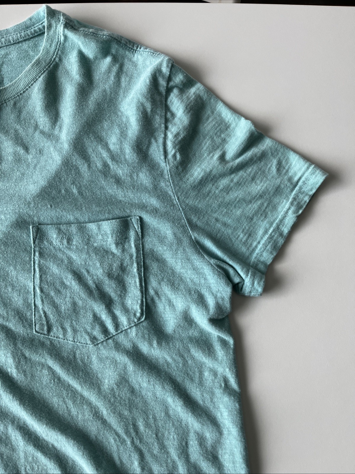 Goodfellow & Co Mens Medium Standard Fit Short Sleeve Pocket Cotton T Shirt Blue