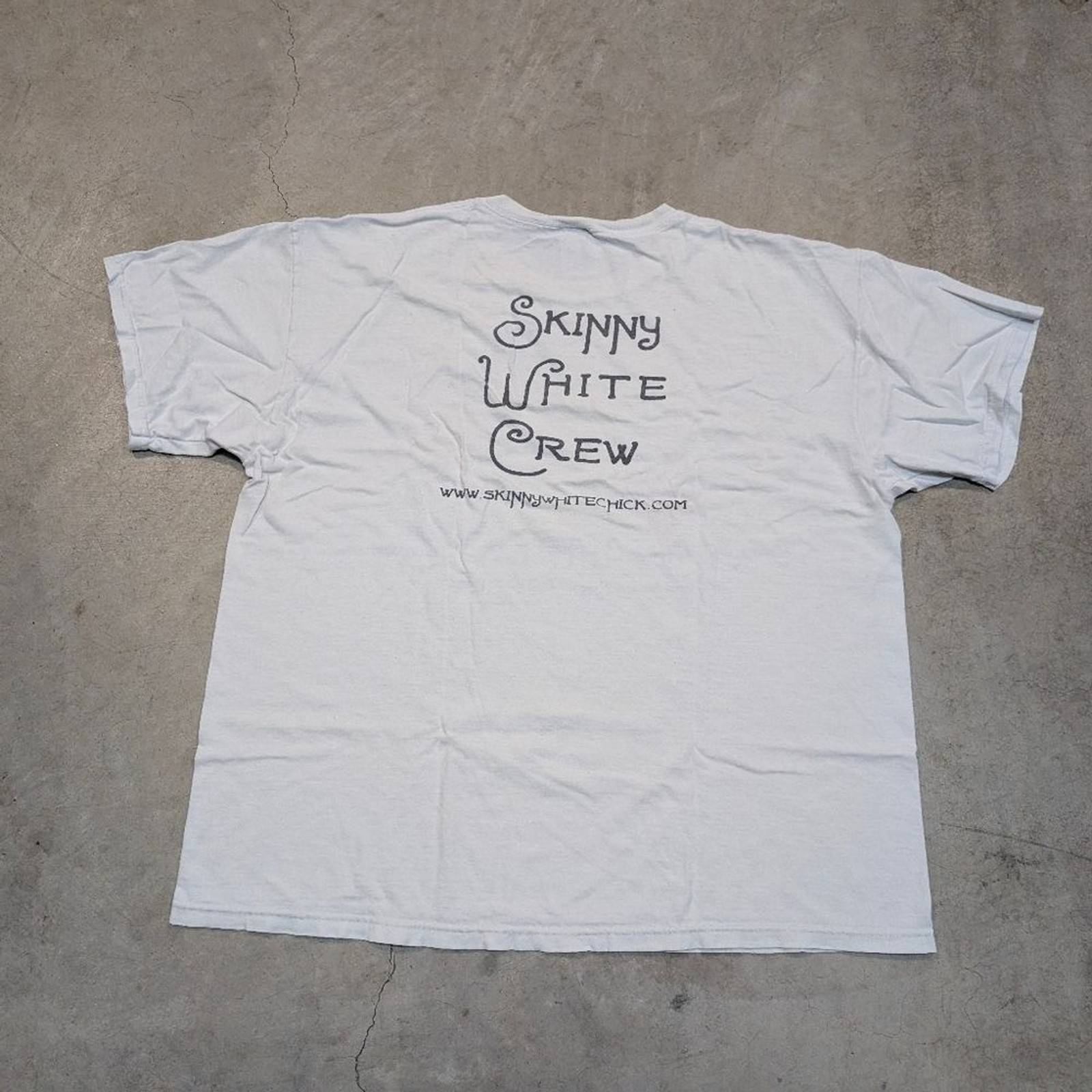 Y2K Fruit Of The Loom Men’s XL I Heart Skinny White Chick Shirt