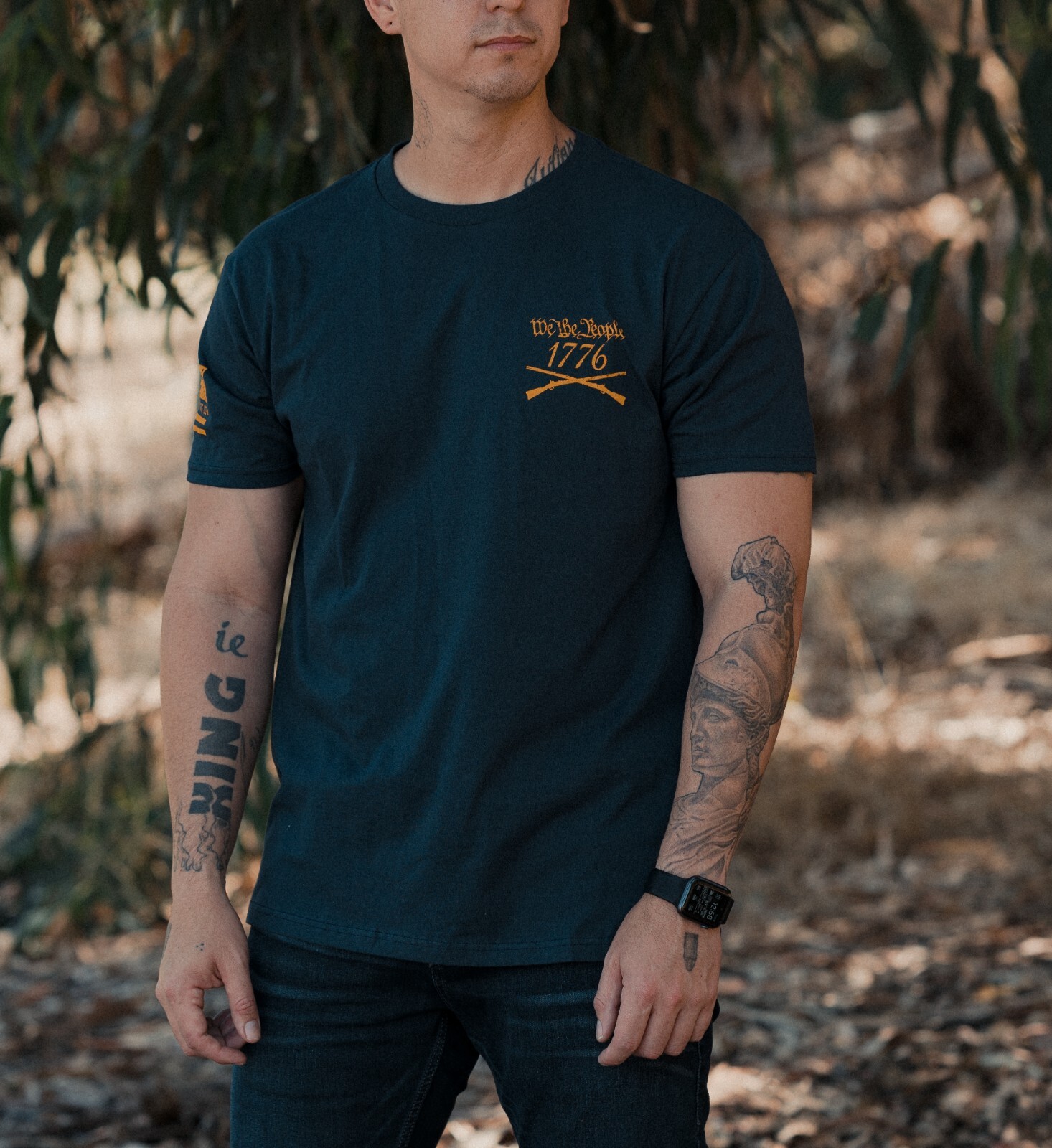 Howitzer Style Men’s T-Shirt WE WILL DEFEND Military Grunt MFG S-5XL