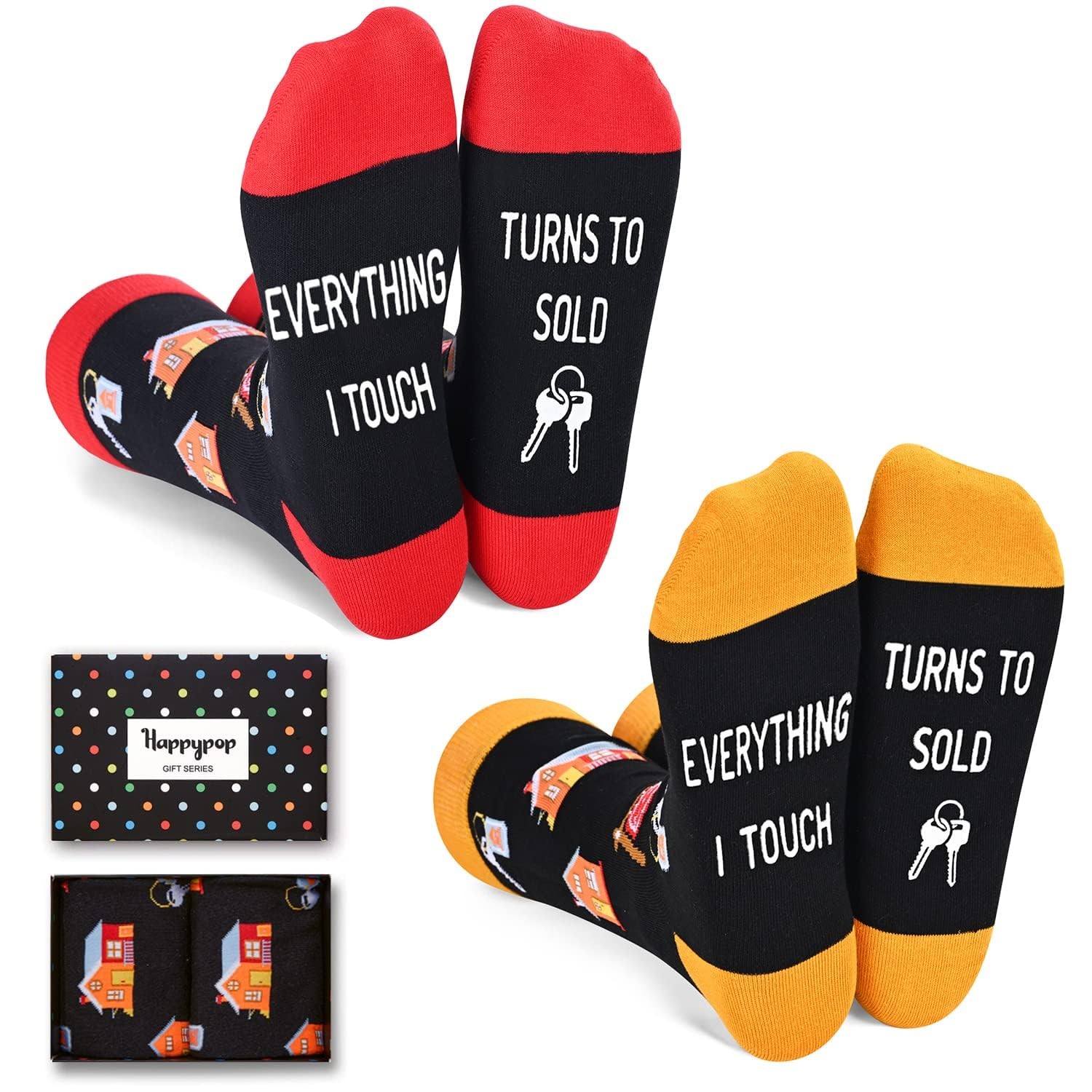 Realtor Real Estate Socks – Real Estate Agent Gifts Realtor Gifts in 2 Pack