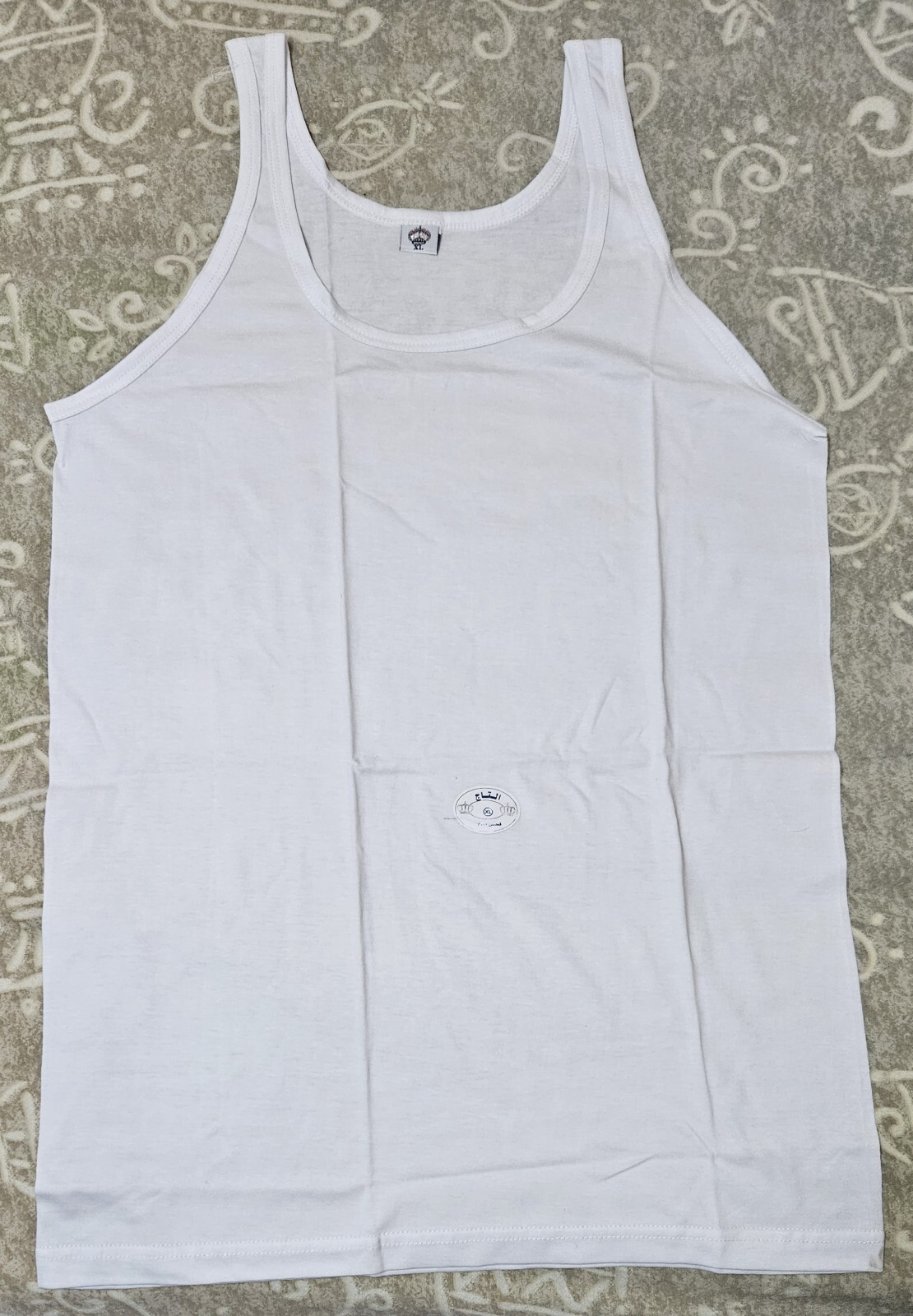 ,Men’s Tank top Syrian-made white cotton men’s scarf, soft and elastic .XXL XL