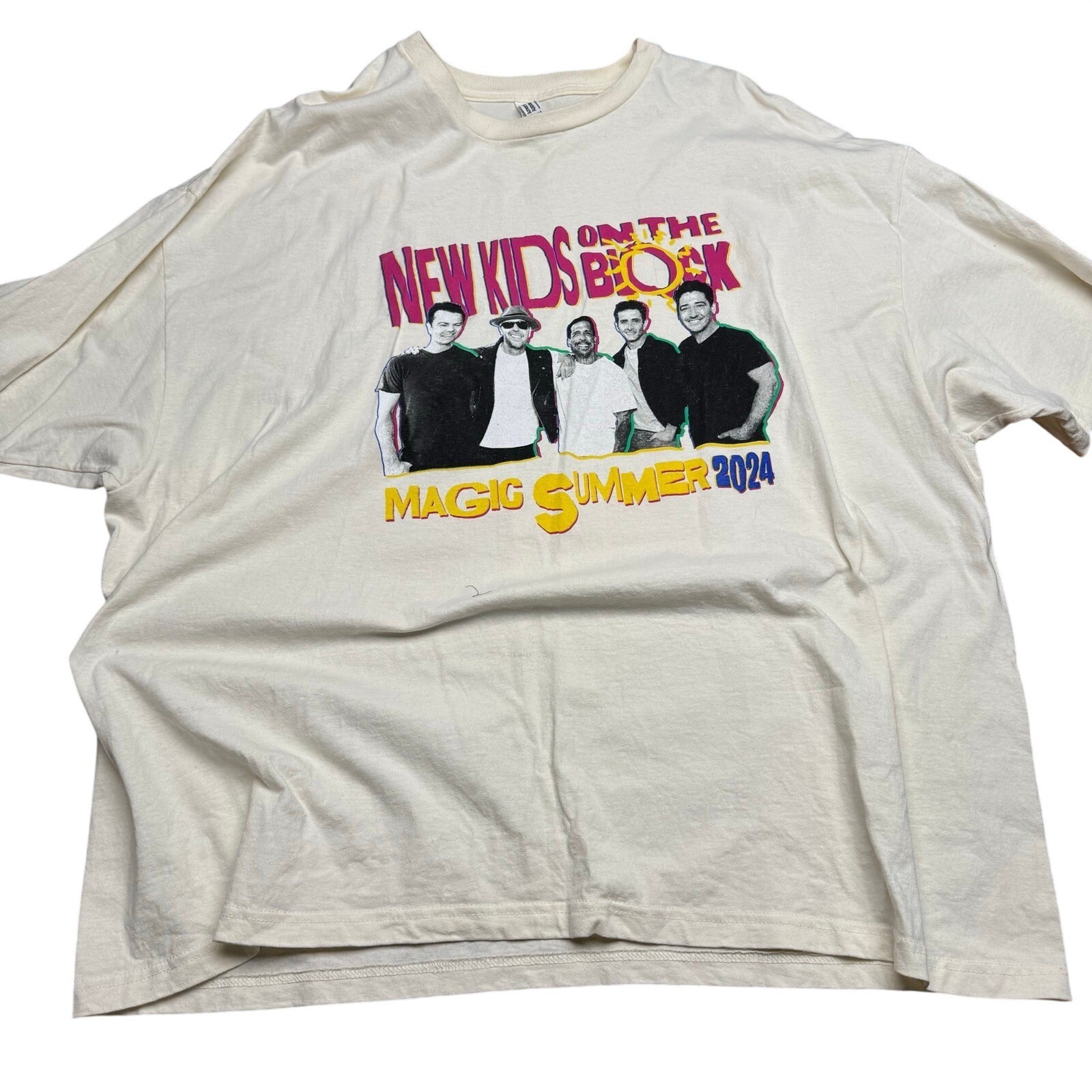 New Kids On The Block NKOTB Magic Summer 2024 Tour T-Shirt Cream 3XL 1301