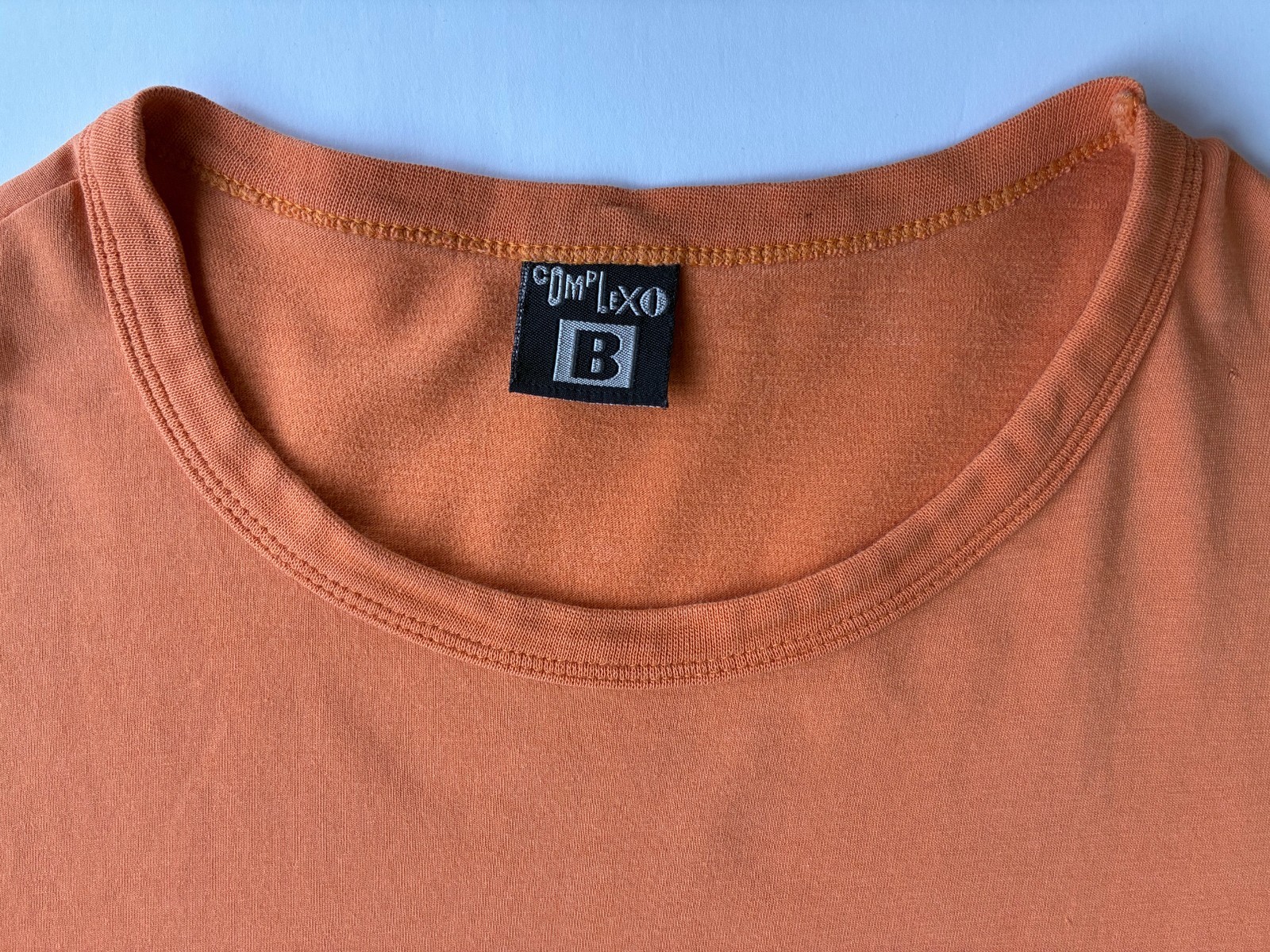 Complexo B Hand Print Graphic Crew T-Shirt Orange Brazil Catholic Religious