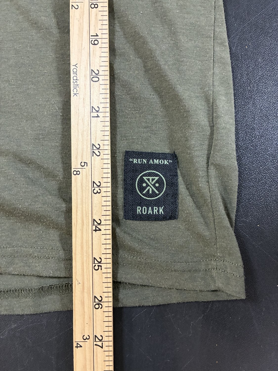 Roark T-Shirt Run Amok Mens S Olive Green Crew Neck Short Sleeve
