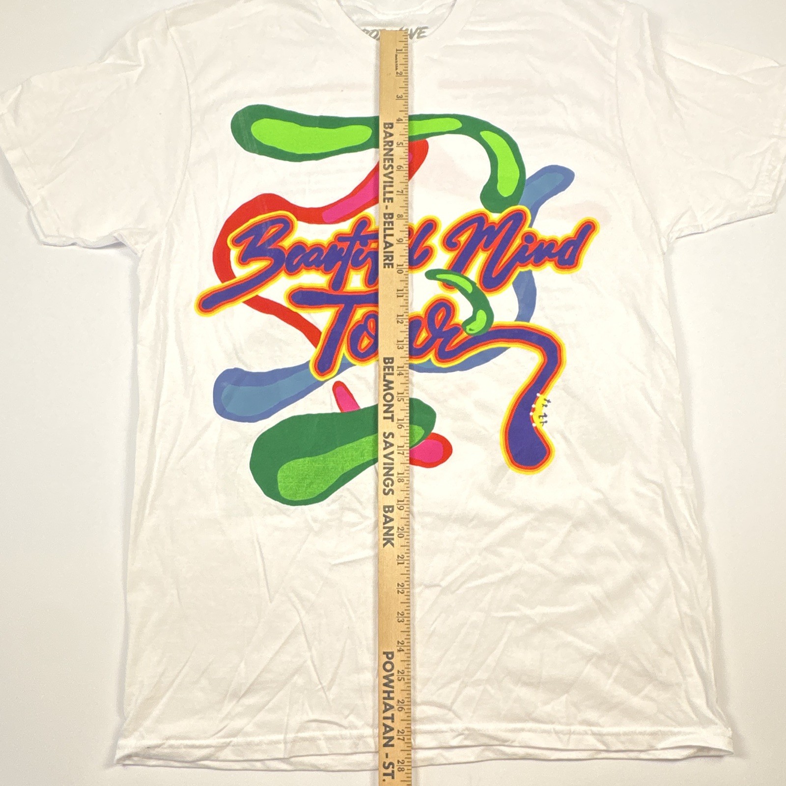 RODWAVE Beautiful Mind Tour White Graphic Logo Crew Neck Tee Men’s Regular L