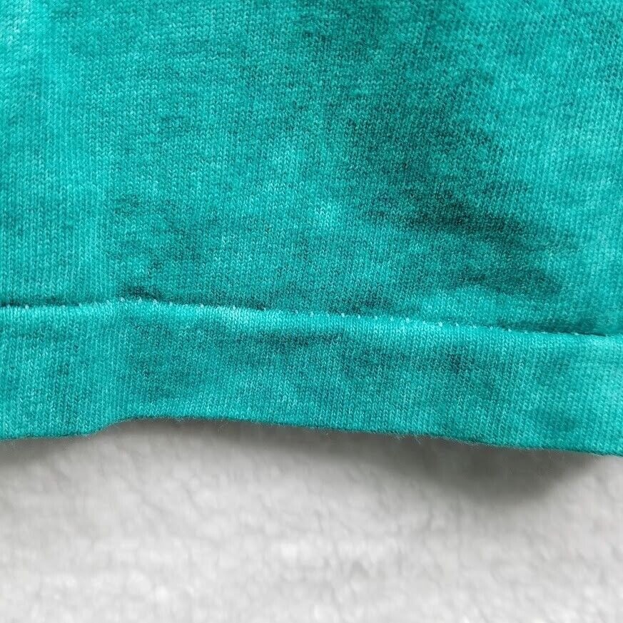 Daytona Beach Florida Shirt Large Green Blue Gold Foil Vintage 80s Single Stitch