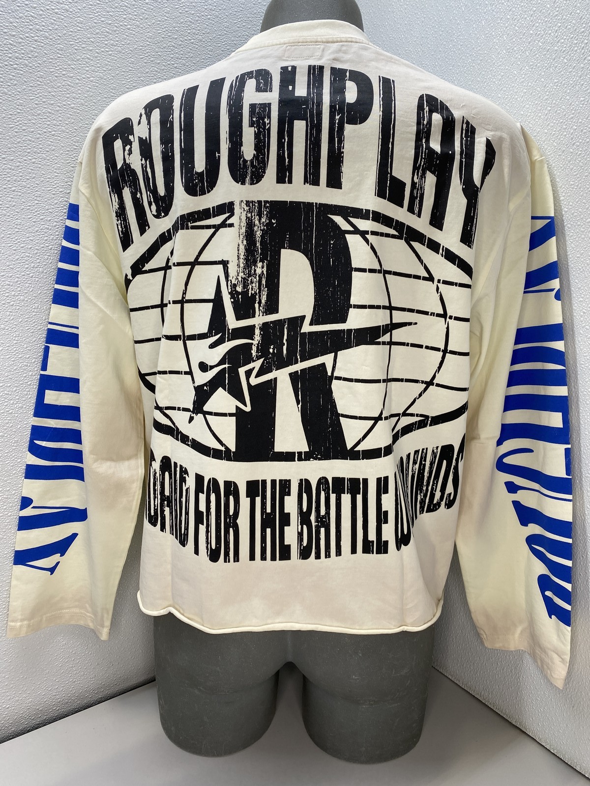 RoughPlay Unisex T-Shirt Beige/Multi Size L SunShower Long Sleeve Graphic Print