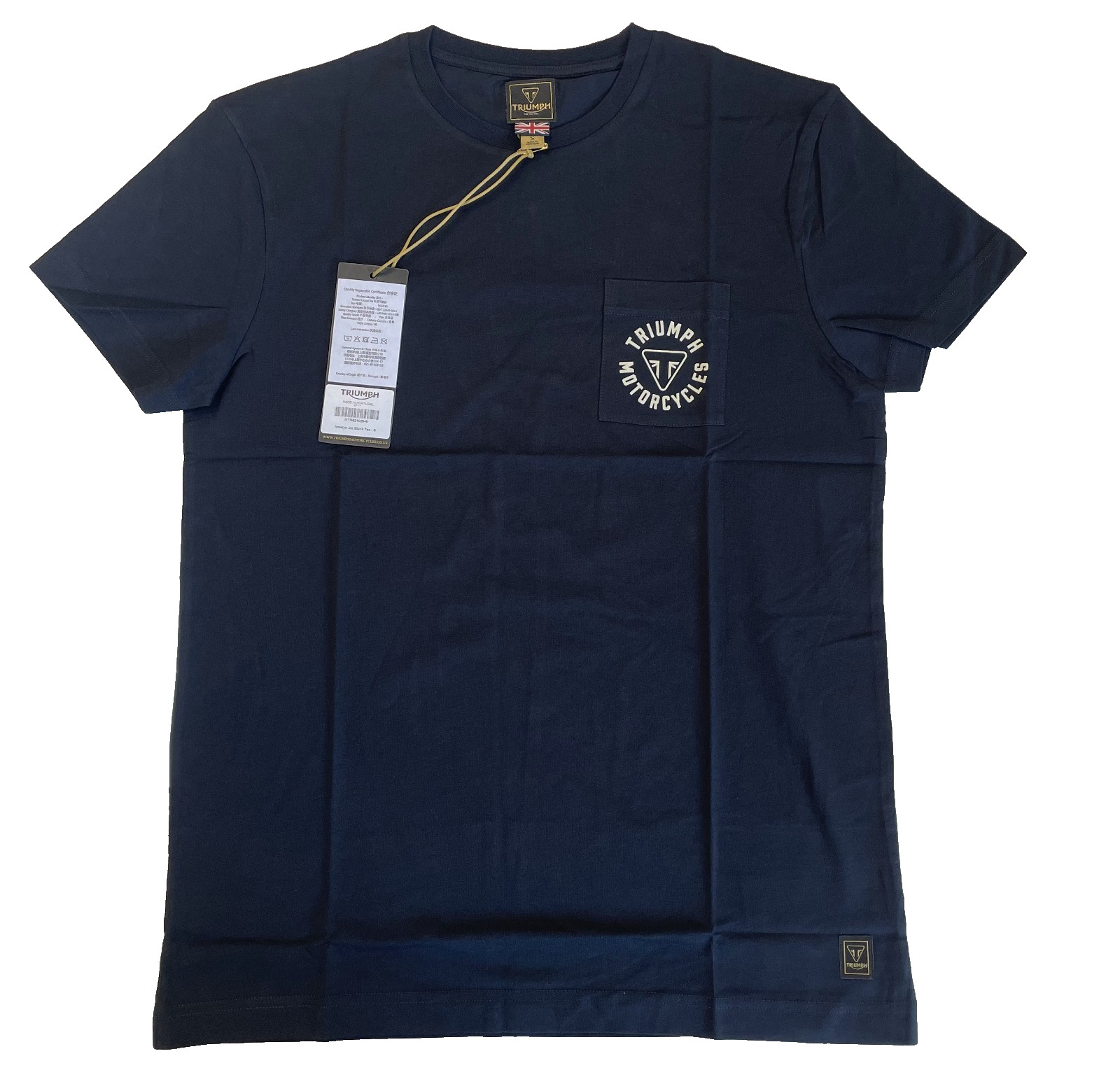 Triumph Motorcycles T-Shirt Mens Small Newlyn Jet Black Graphic Logo Cotton