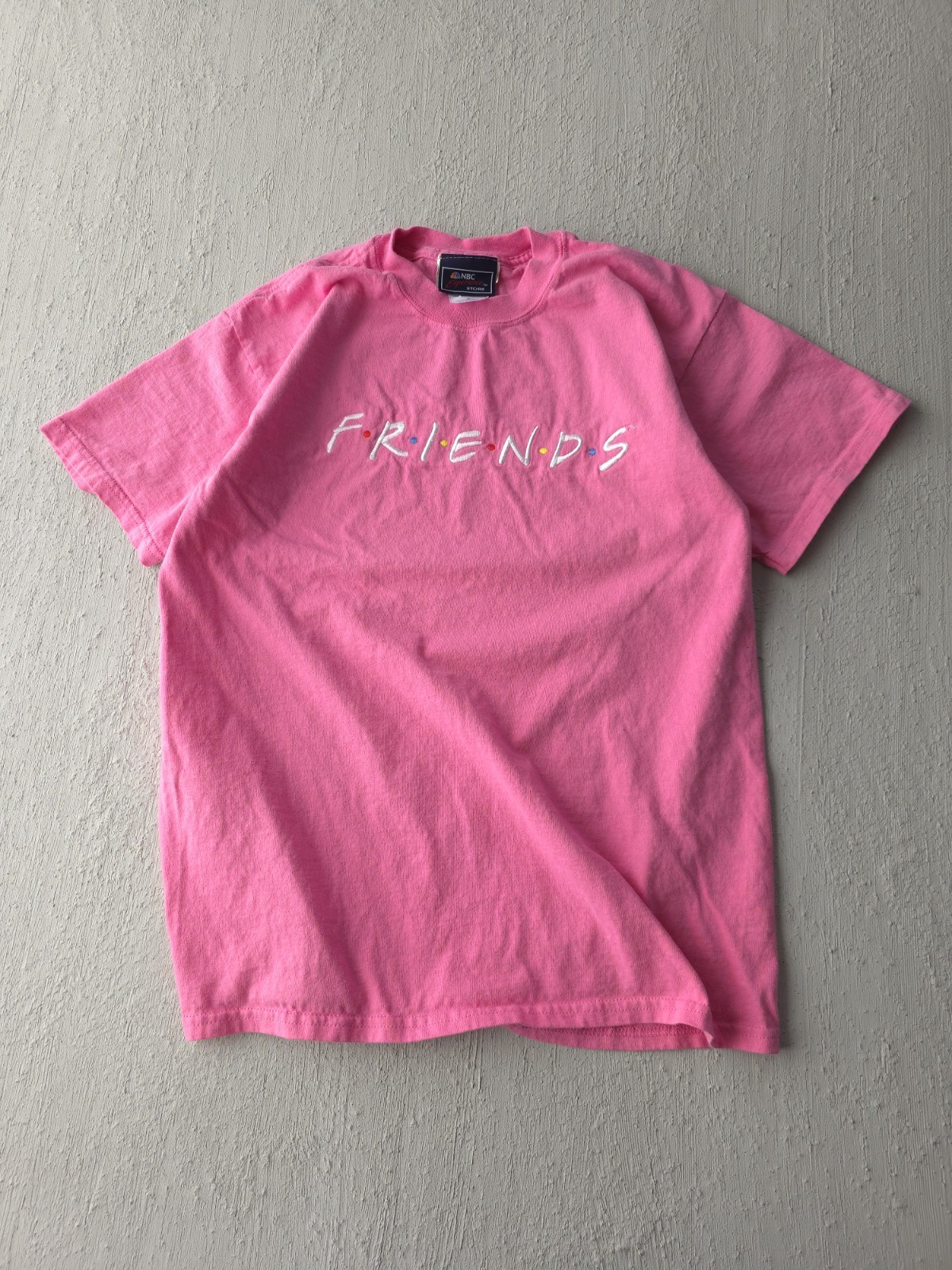 Vintage 2000s Friends NBC Store Pink Embroidered T-shirt TV Promo M
