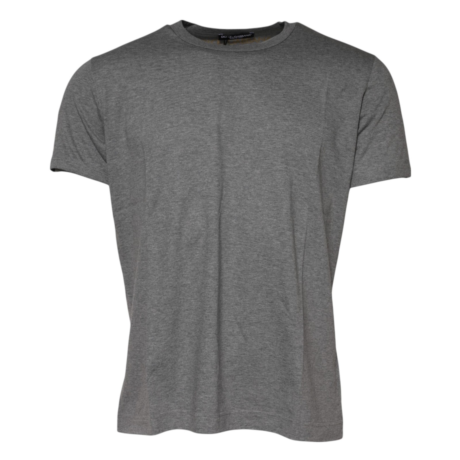 DOLCE & GABBANA T-shirt Gray Cotton Crew Neck Short Sleeves IT48/US38/M 250usd