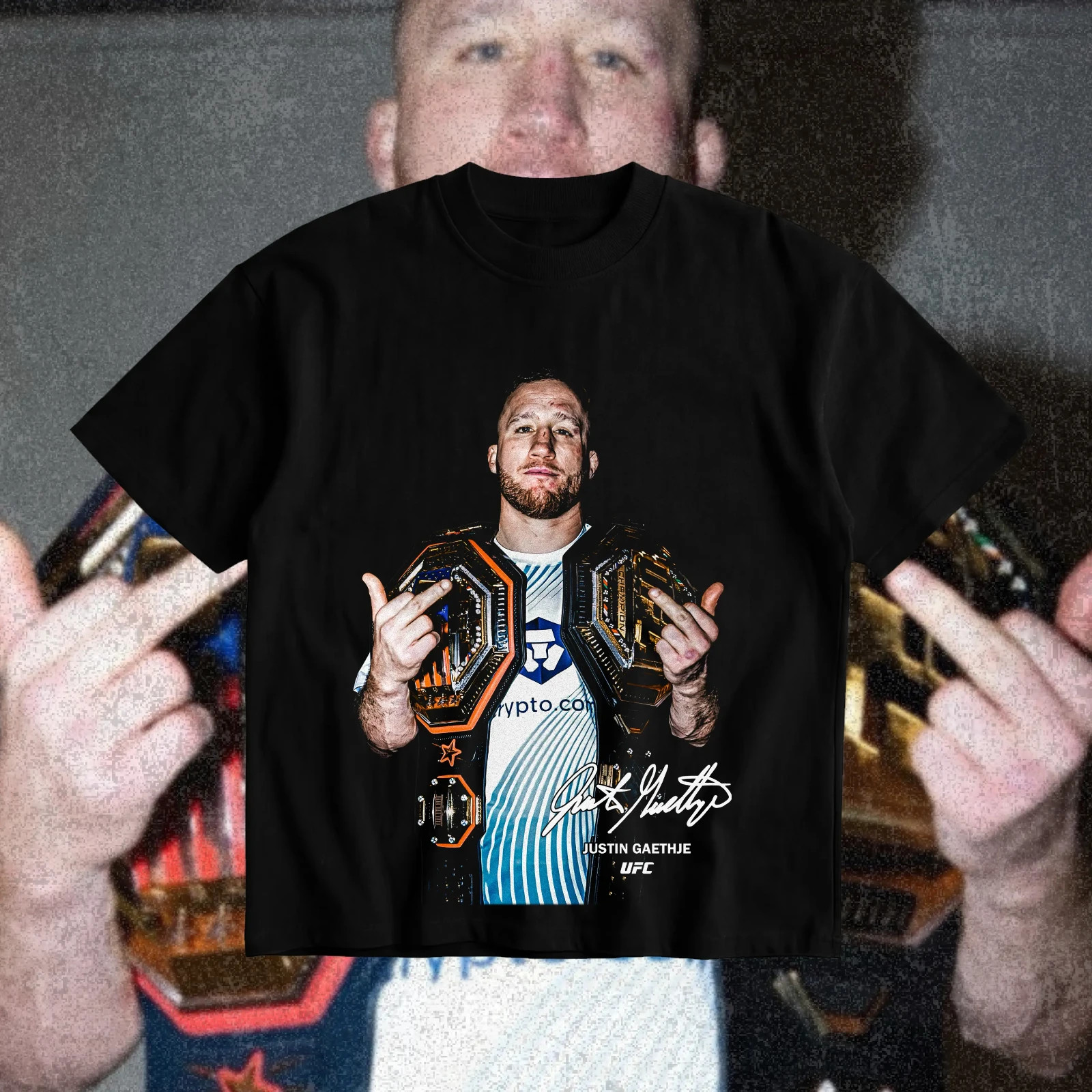 Justin Gaethje UFC Freedom 250 Heavy Cotton T-Shirt Justin Gaethje Graphic Tee U