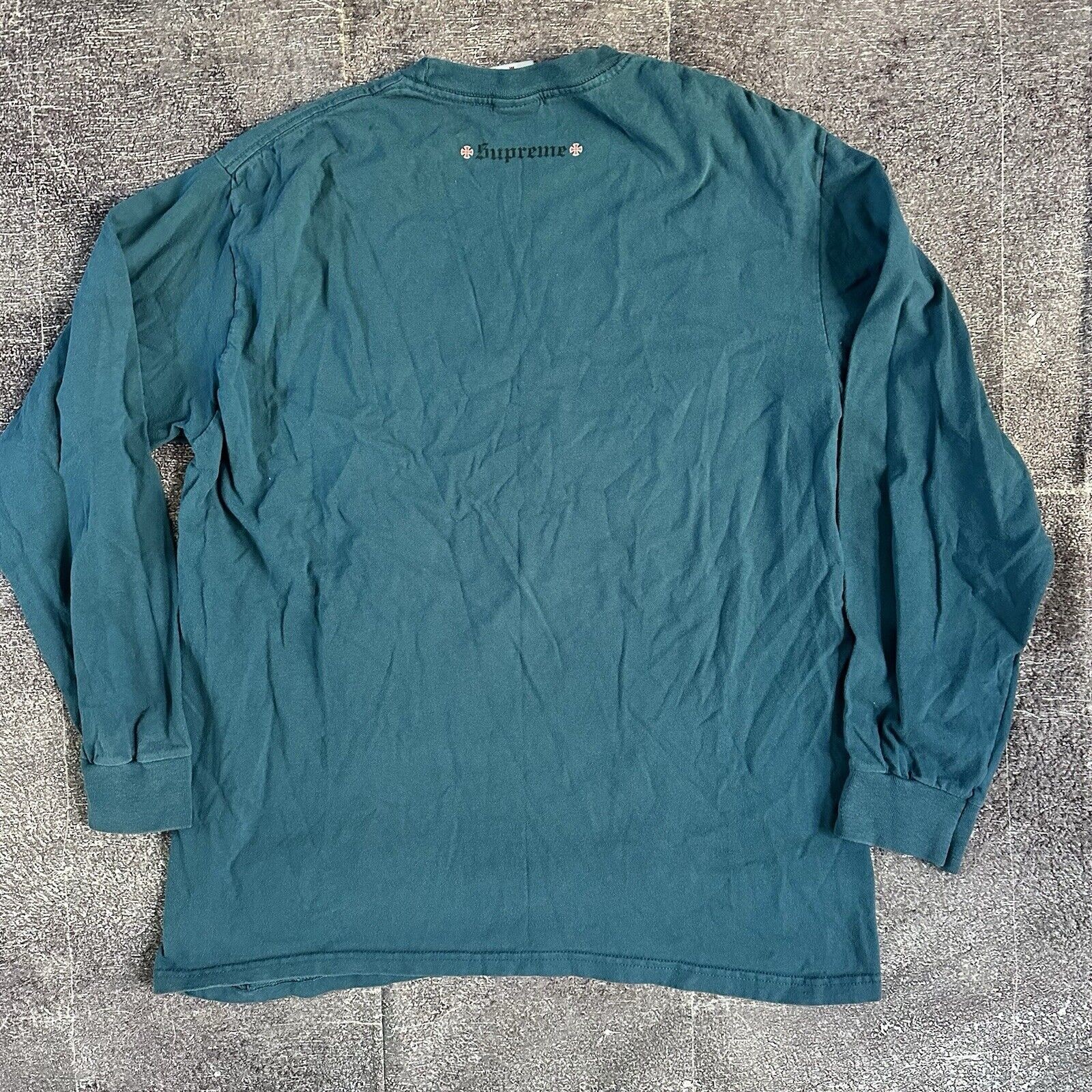 Men’s Supreme X Independent F the Rest Dark Slate Navy Blue L/S T Shirt Tee Sz M