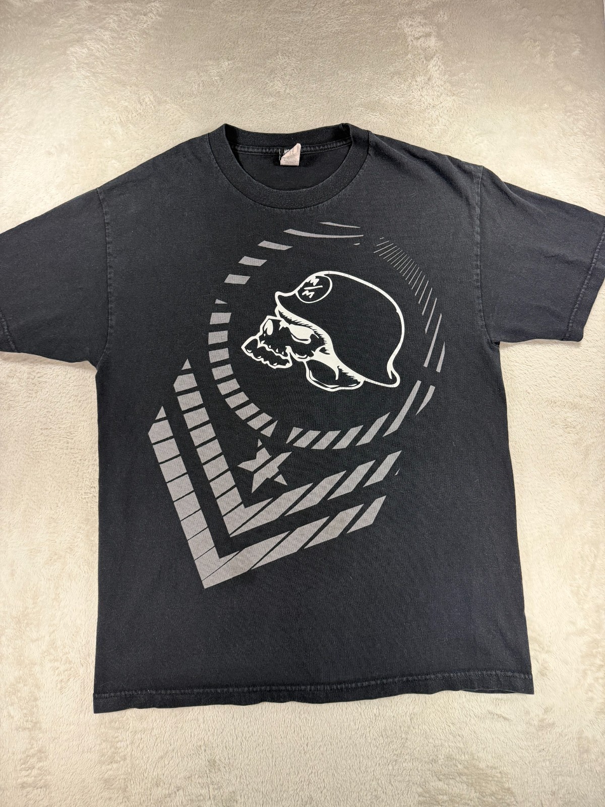 Vintage Y2K Metal Mulisha OG Helmet Skull T-Shirt Mens L Black Faded