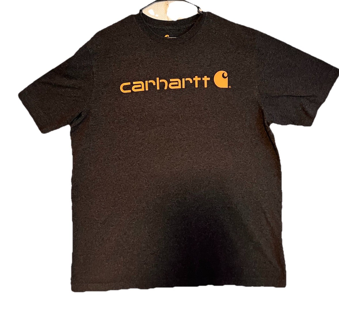 Carhartt Shirt Mens XL Carbon Heather Gray Heavy T-Shirt Loose Fit Logo