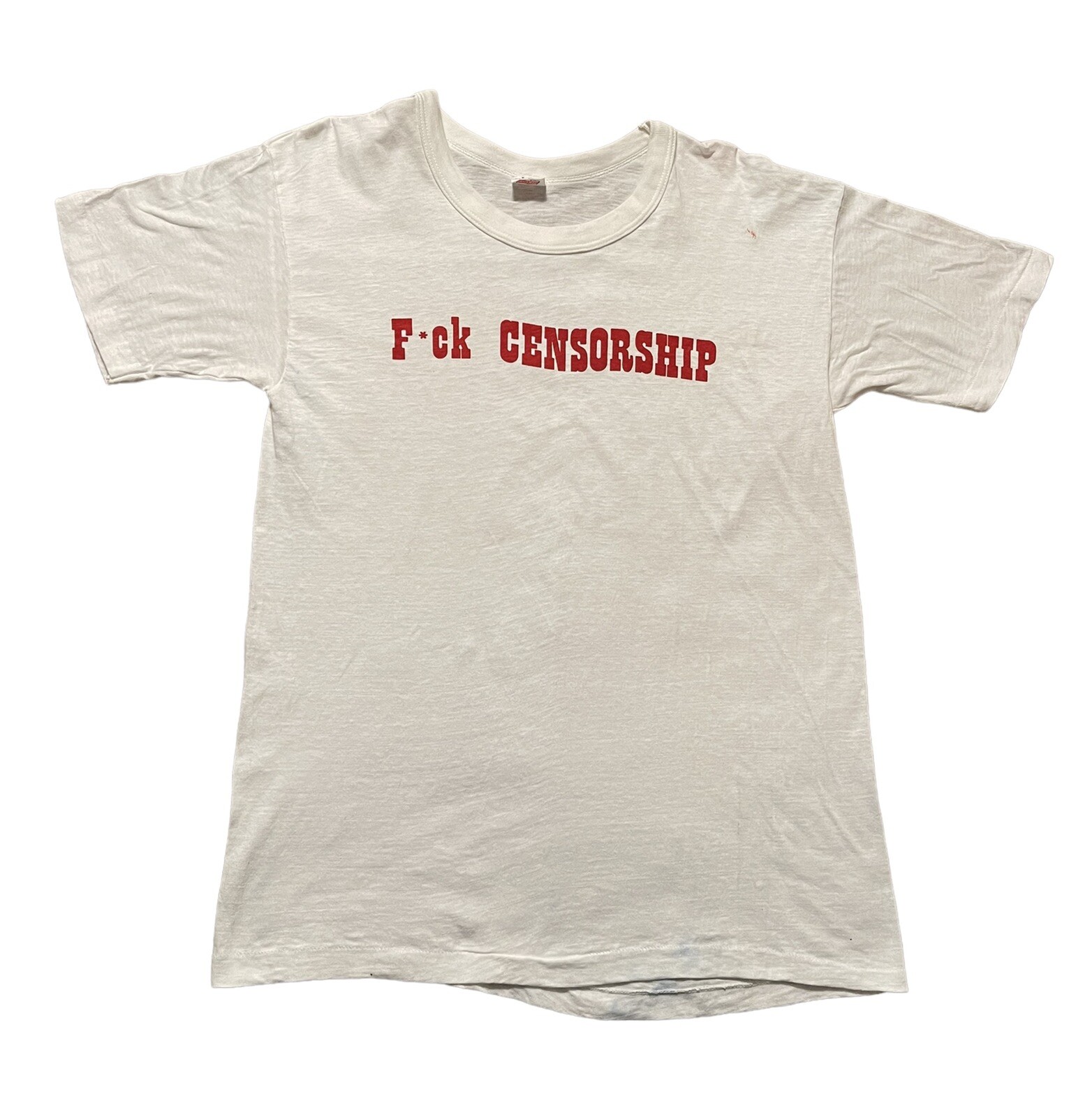 Vintage 50s 60s Censorship Is Unamerican Freedom Of Speech Shirt Small S Slogan