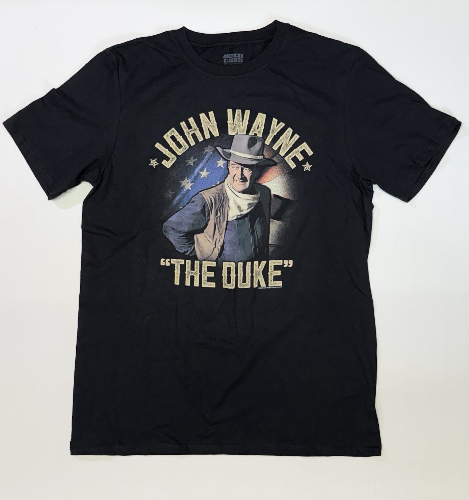 John Wayne T-Shirt Men’s Large Black “The Duke” Graphic Tee Licensed Apparel