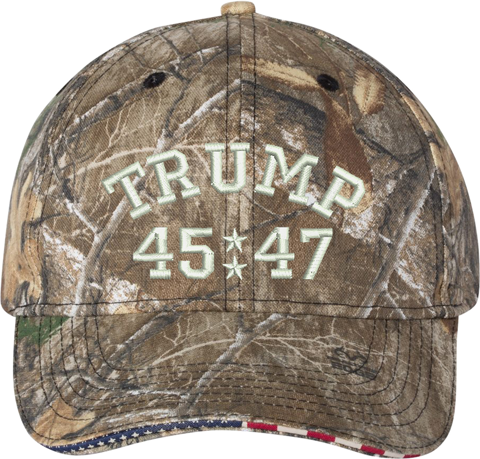 Trump 45/47 Embroidered Camo Structured Adjustable One Size Fits Most Hat