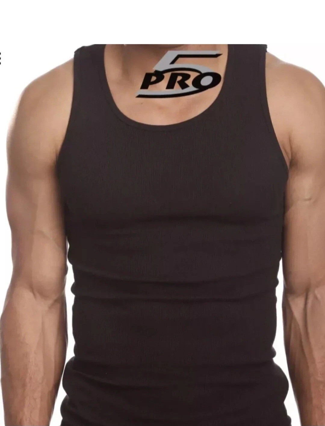 3 PACK PRO 5 MENS A-SHIRTS COTTON UNDER SHIRT WIFE BEATER S-5XL