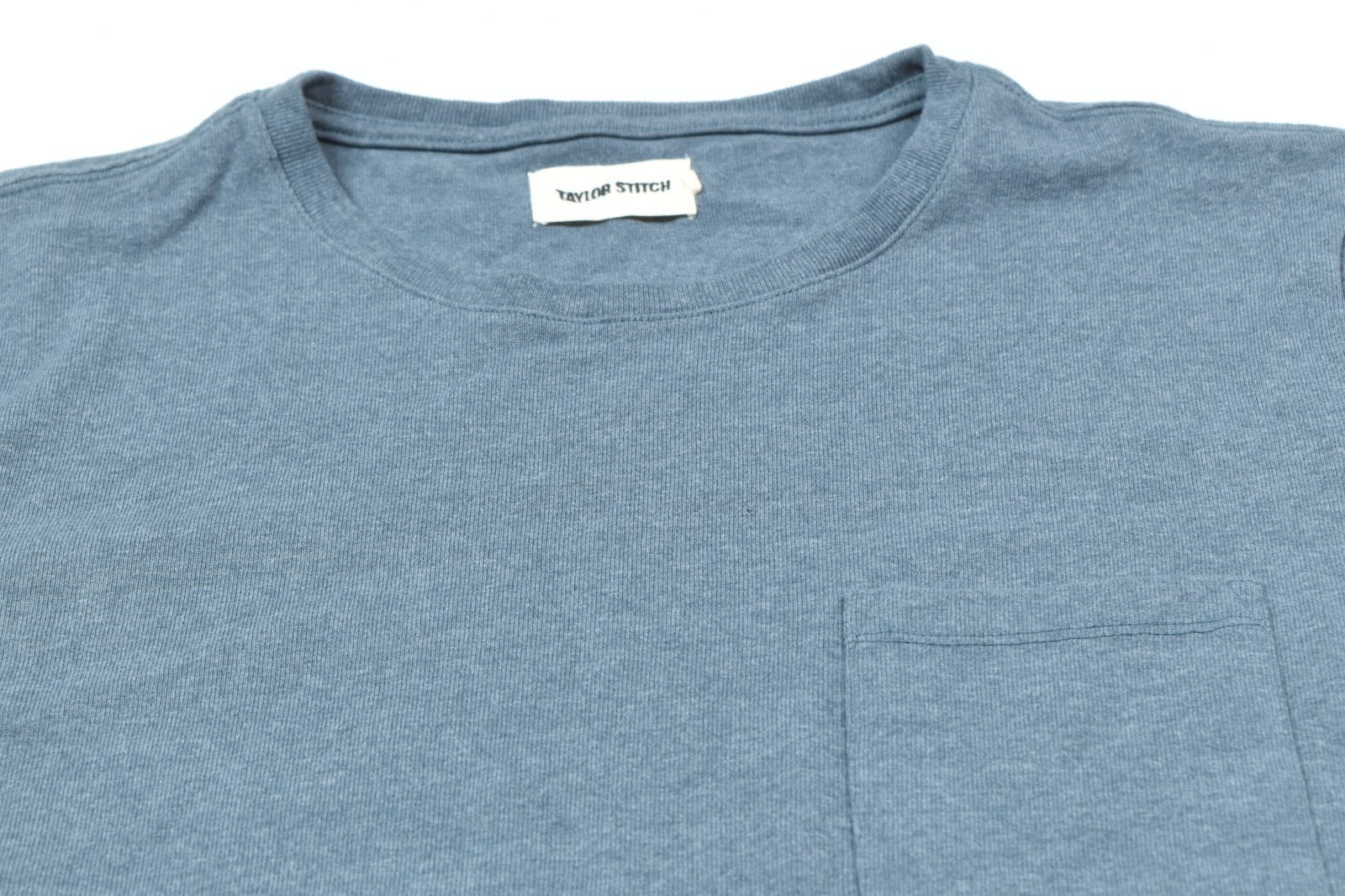 Taylor Stitch Essential Pocket Tee Mens 42 Blue Cotton Blend Short Sleeve Crew