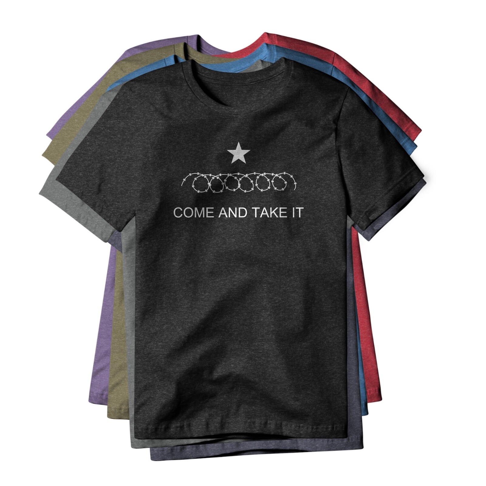 Come And Take It Razor Wire (White), Cotton/Poly Blend Tee