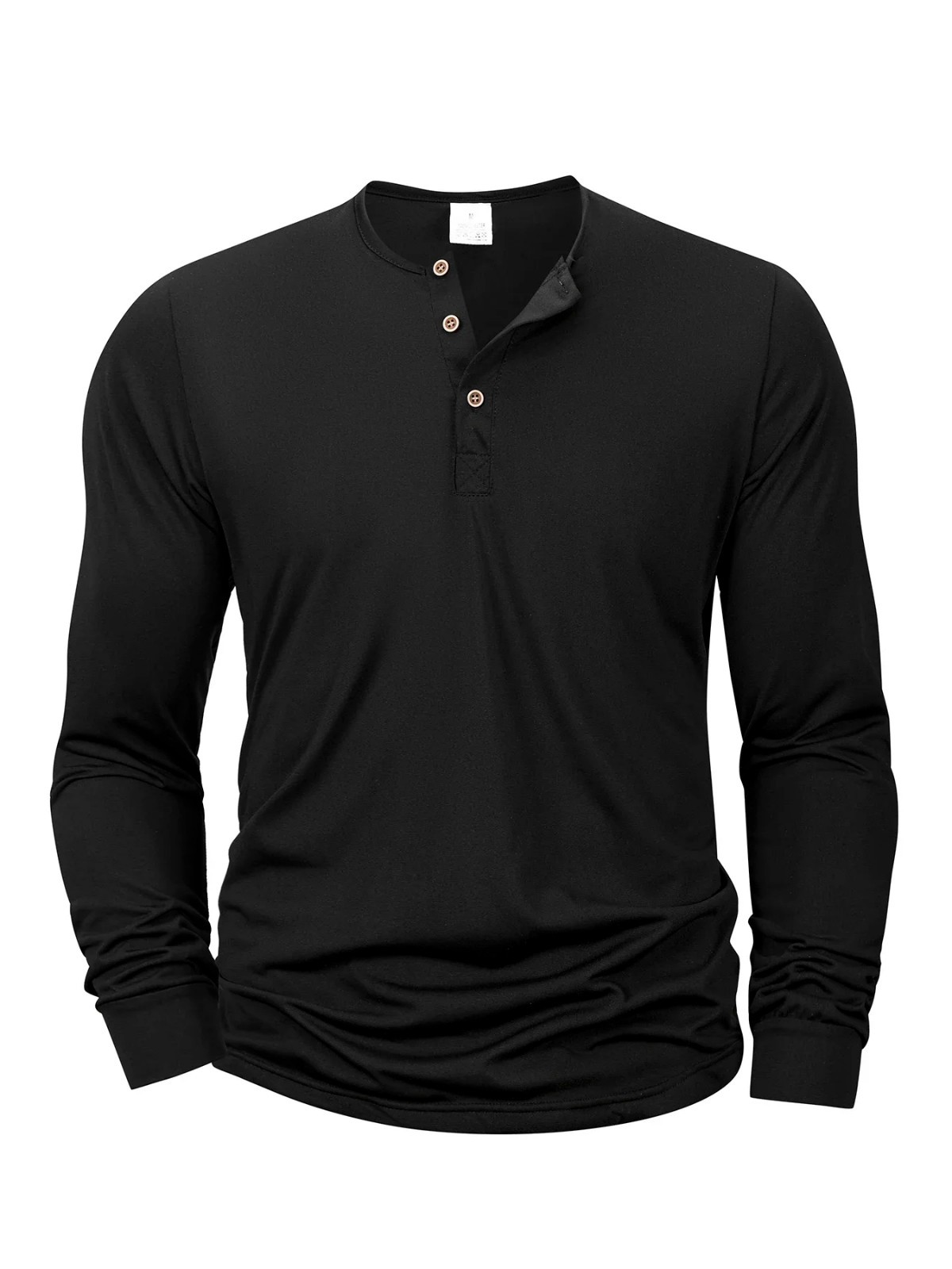 Men Long Sleeve Breathable Henley Button Tee Quick Dry Slim Fit Casual Top Gift