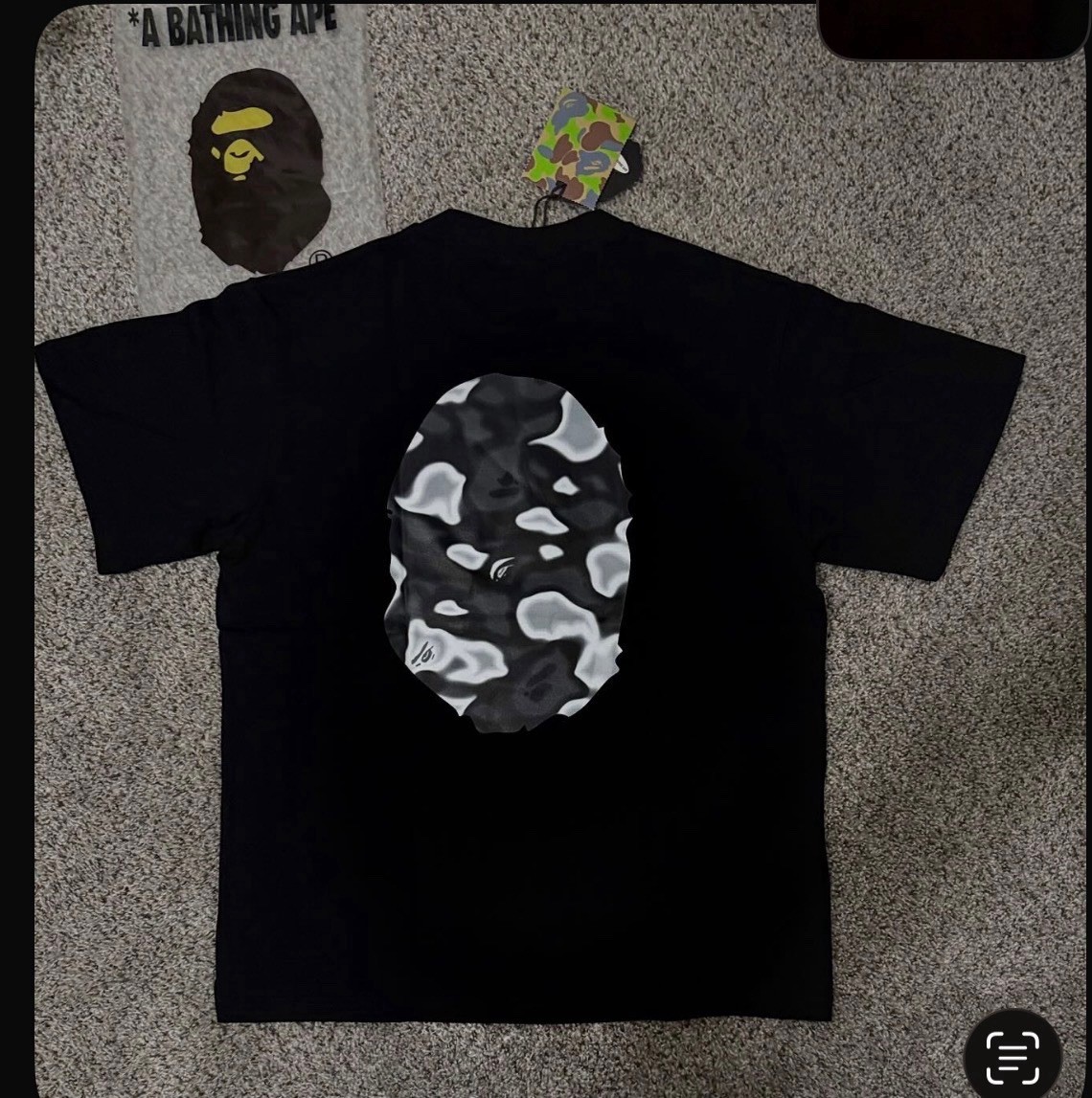 A Bathing Ape BAPE Men’s Black Graphic Logo T-Shirt Short Sleeve Size M NWT