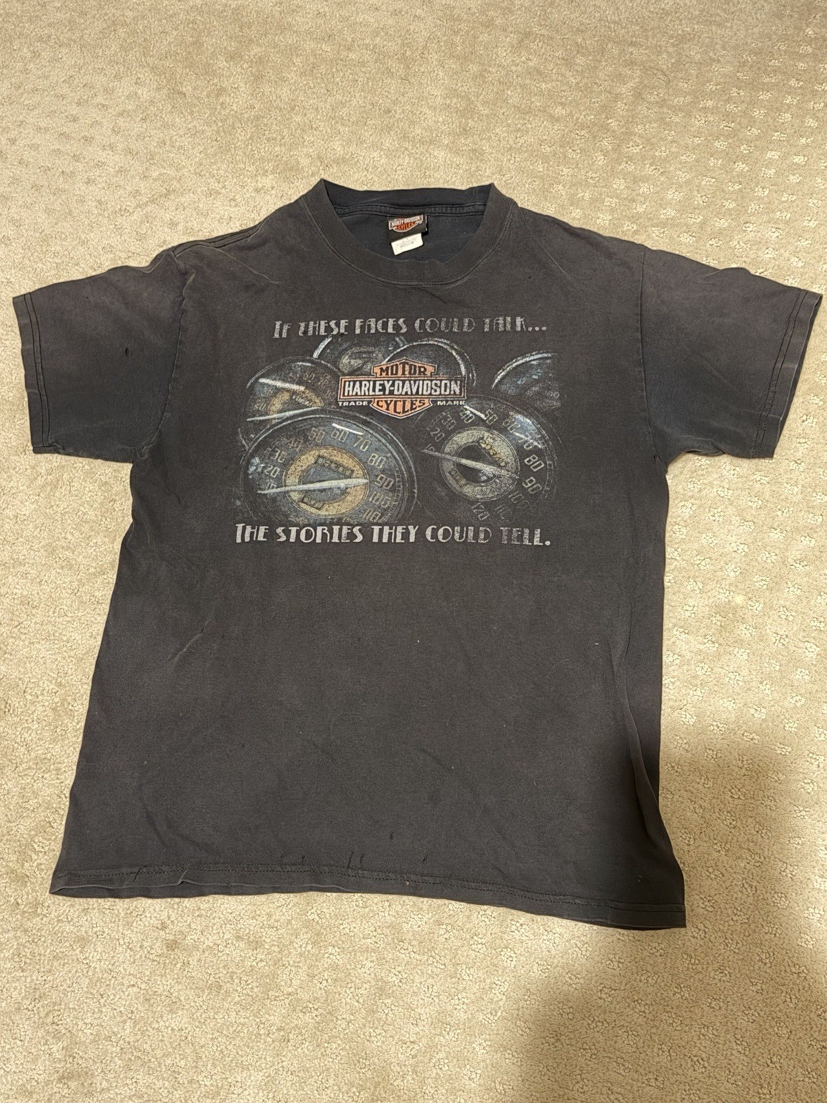 Harley Davidson Vintage Black Shirt If Faces Could Talk Shirt Size XL *Read Desc
