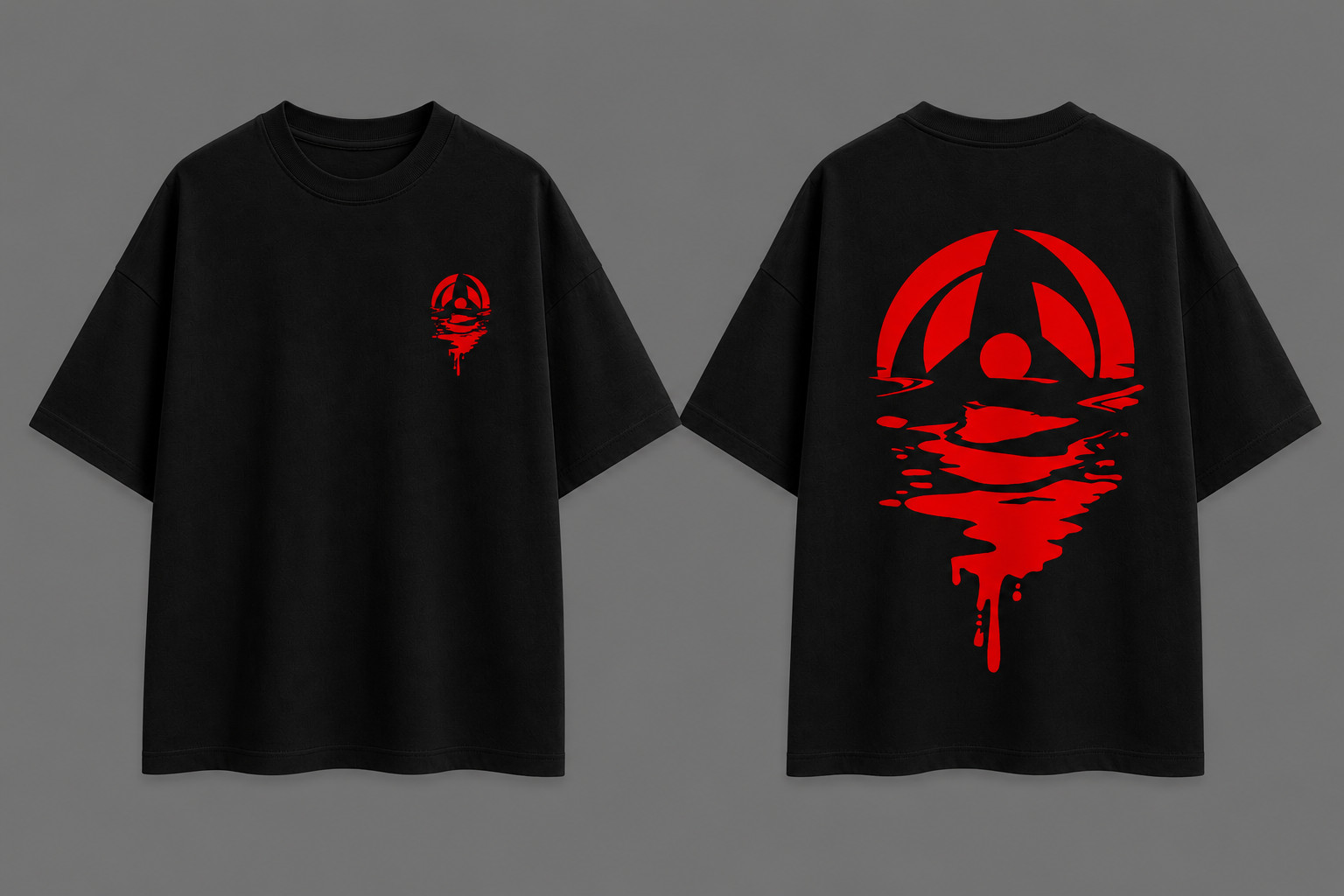 Men’s Oversized Graphic Tee Japanese Anime Style Streetwear Heavy Cotton T-Shirt