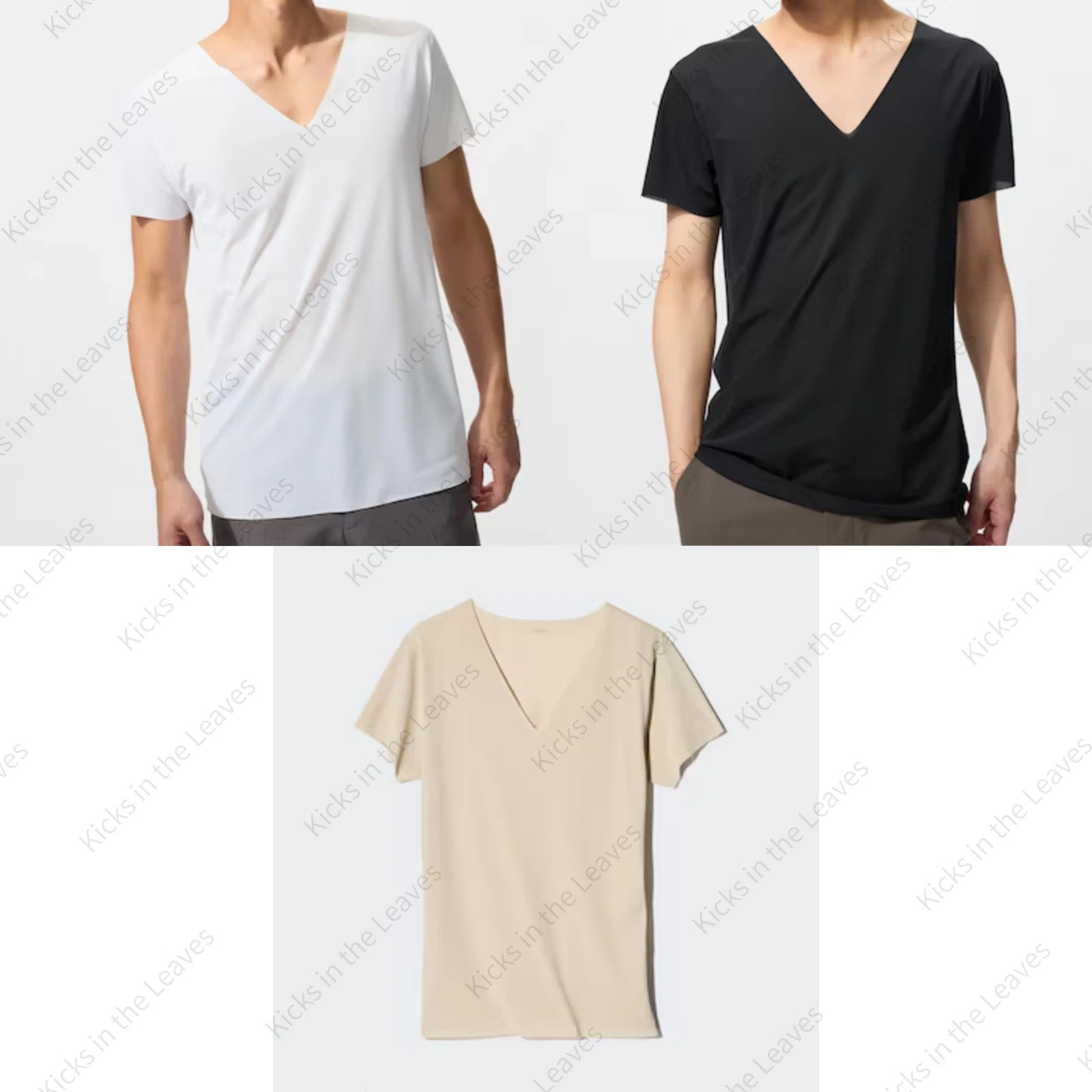 [4PCS SAME COLOR] UNIQLO AIRISM Deodorant Mesh V-Neck T XS-4XL Men 474252 NWT