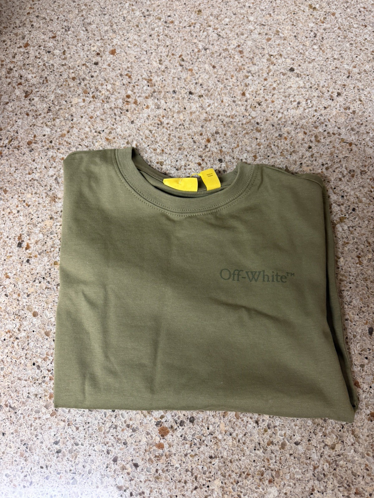 New Off-White Kids “Off Stitch” Cotton T-Shirt in a Beige/Sand Size (S8)
