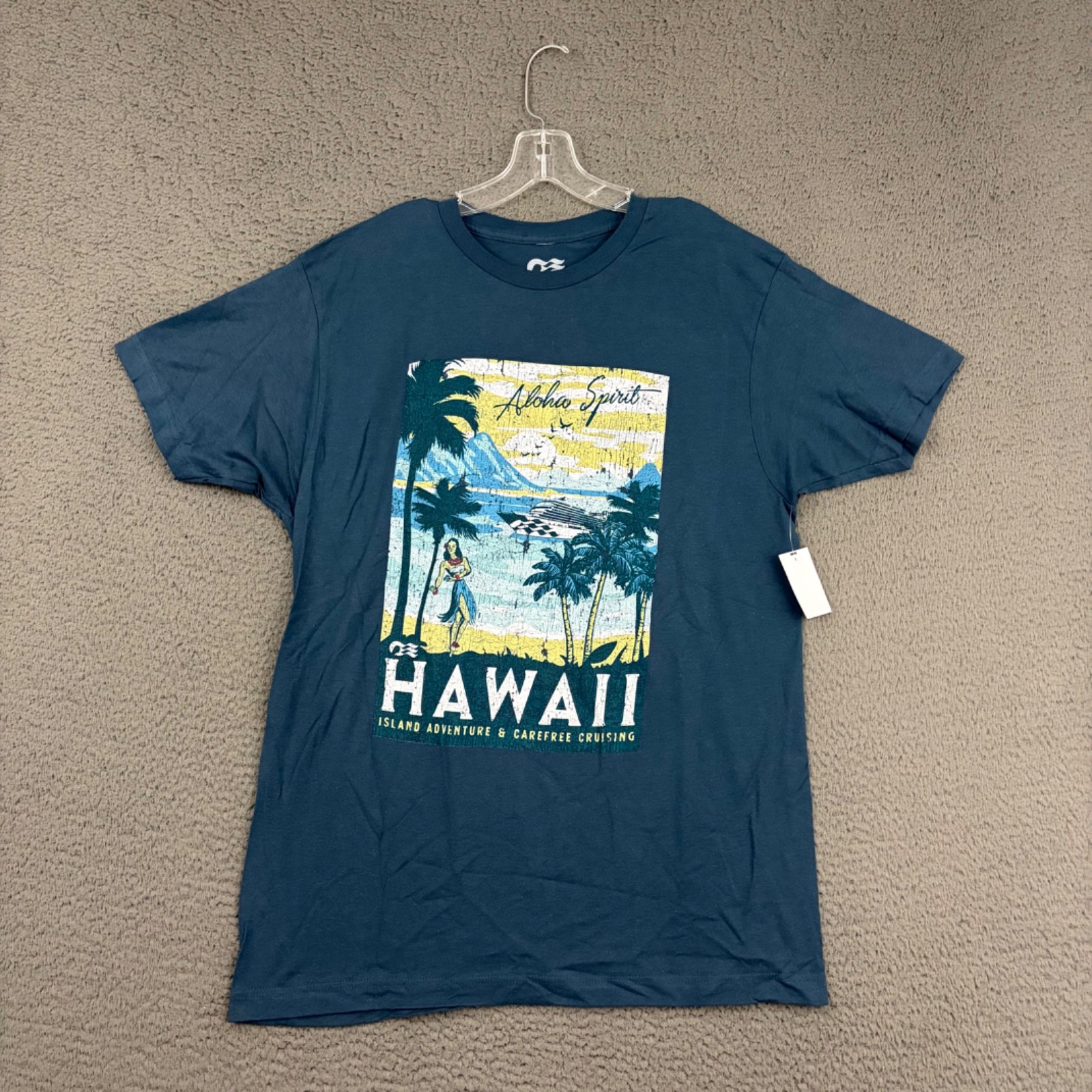 Princess Cruises T-Shirt Mens Large Blue Graphic Hawaii Aloha Cotton Casual Dad
