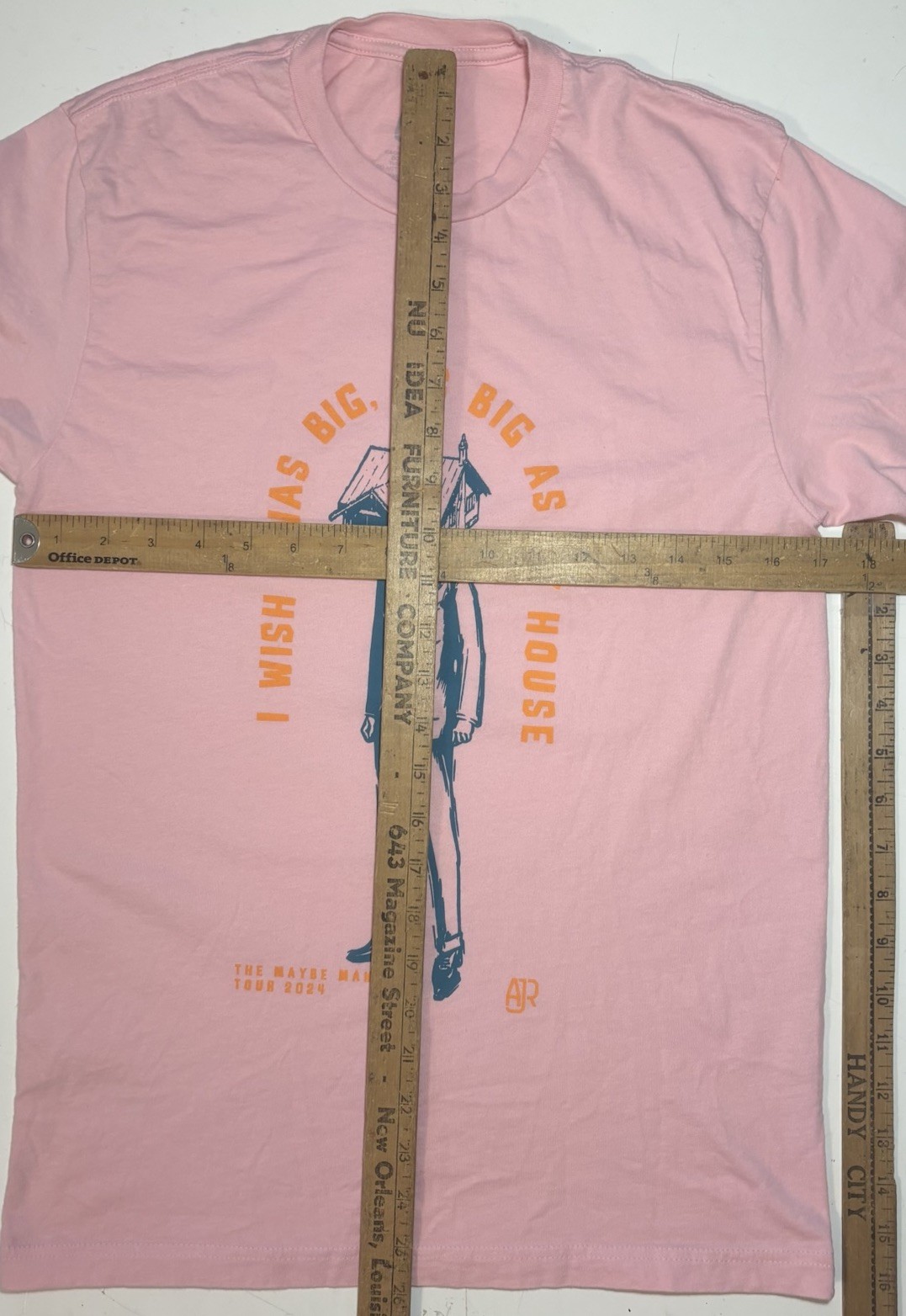 AJR The Maybe Man Tour 2024 Band T Shirt Adult S Concert Merch Graphic Pink Tee