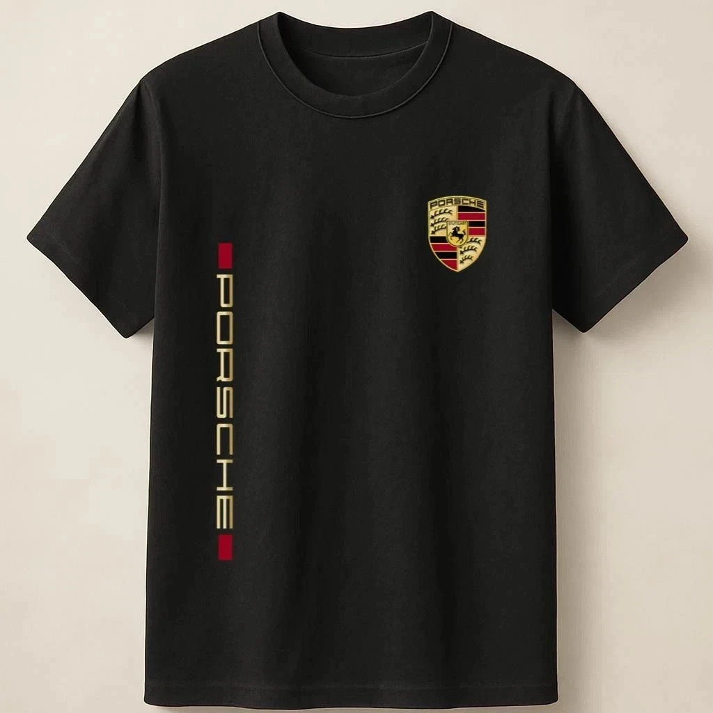 HOT NEW – Vertical Porsche Badge Luxury Car Graphic Streetwear Unisex T Shirt