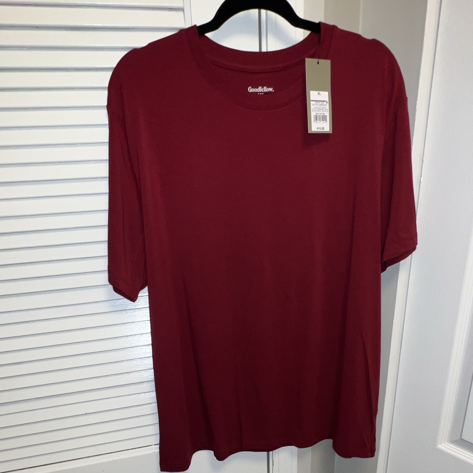 Goodfellow & Co Men’s Maroon XL Regular T-Shirt Cotton Crew Neck Short Sleeve