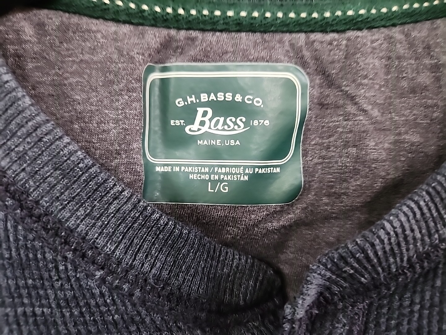 Men’s G.H. Bass & Co Long Sleeve Shirt Size Large Slate Dark Navy/Gray