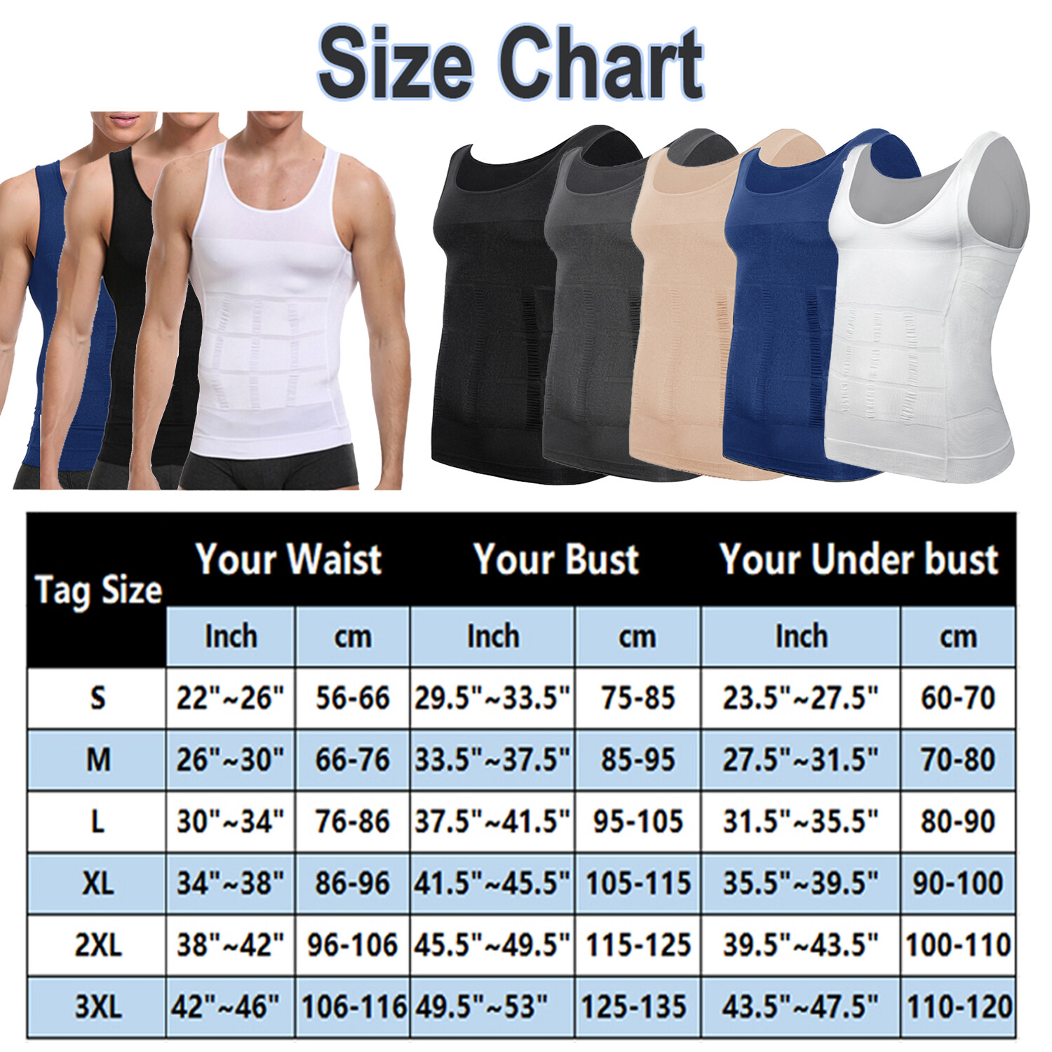 Men Body Shaper Slimming Tummy Vest Thermal Compression Shirt Tank Top Shapewear