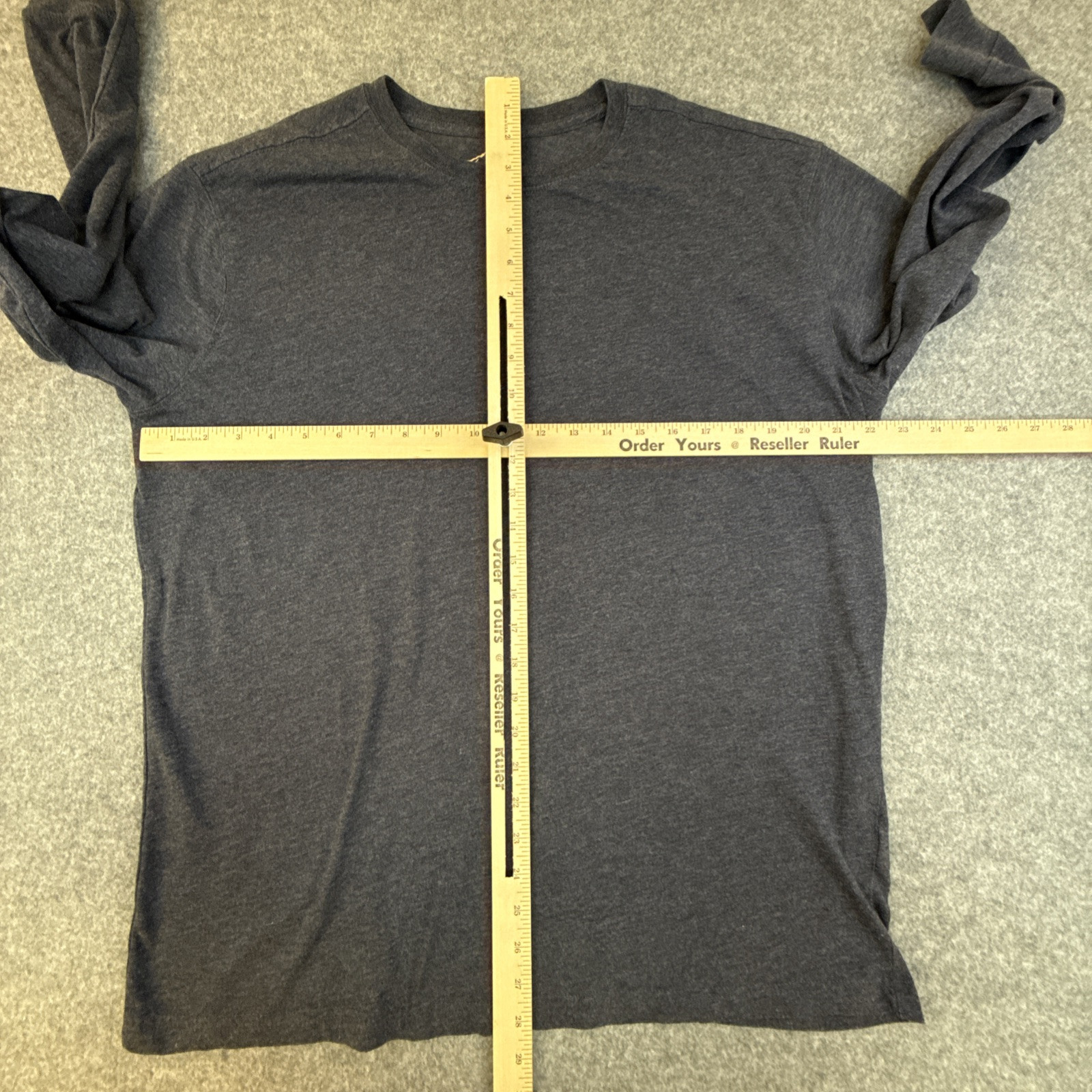 Blue Mountain Men’s Long Sleeve T Shirt Cotton Blend Easy Care Blue Size Large