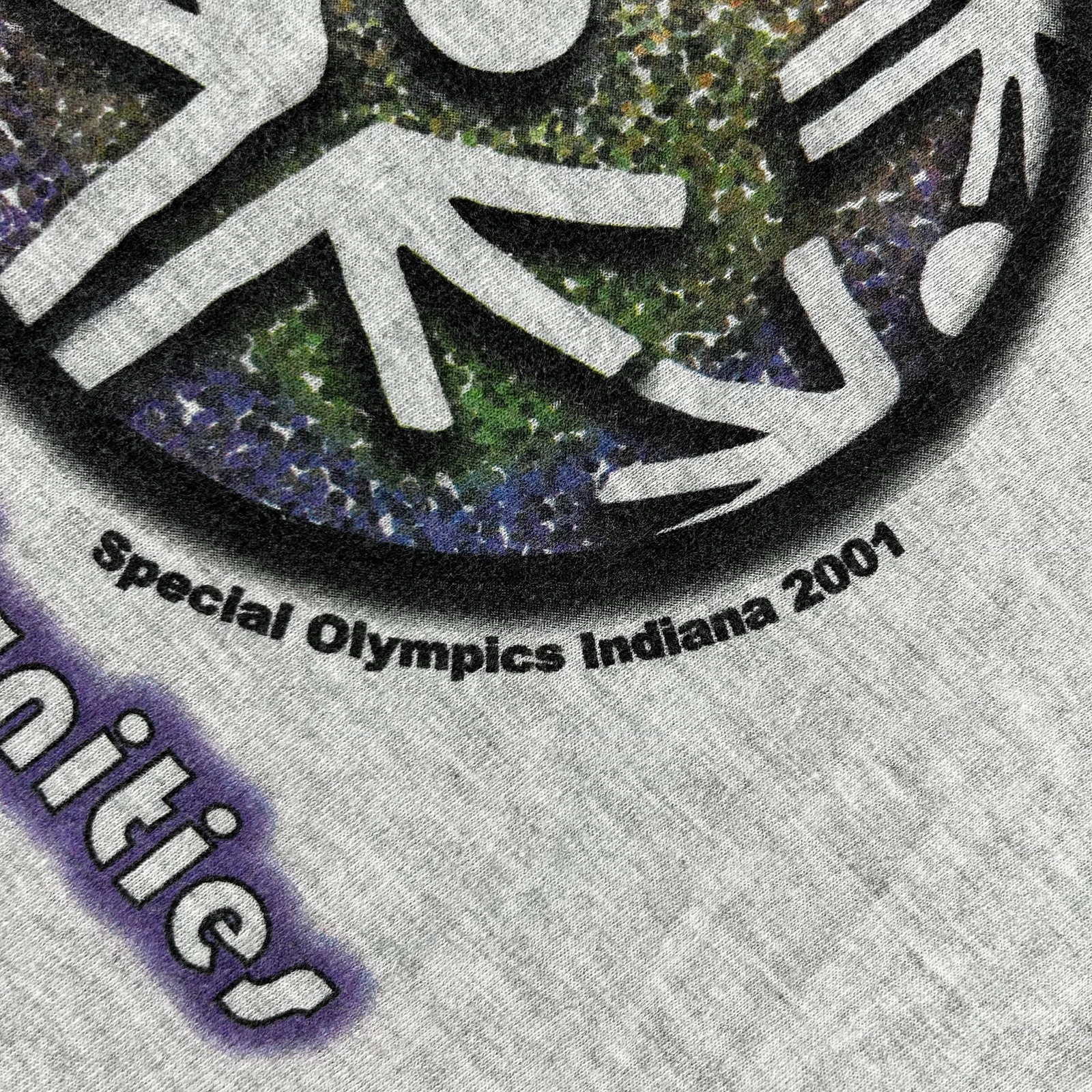 Vintage Special Olympics Indiana Shirt Mens Medium Kaleidoscope 2001 Graphic Tee