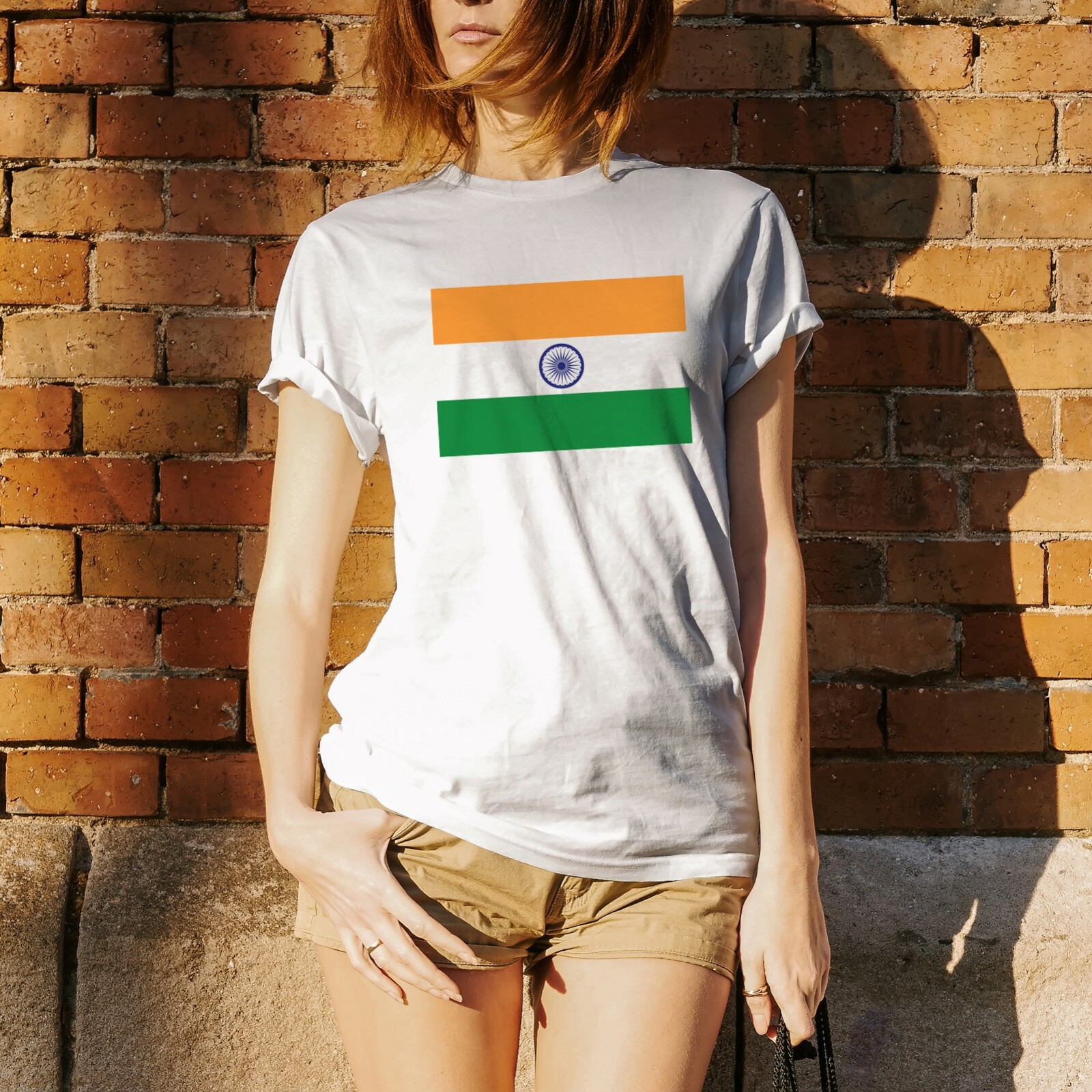 India Flag – Classic Nation Pride Flag Love T Shirt – White