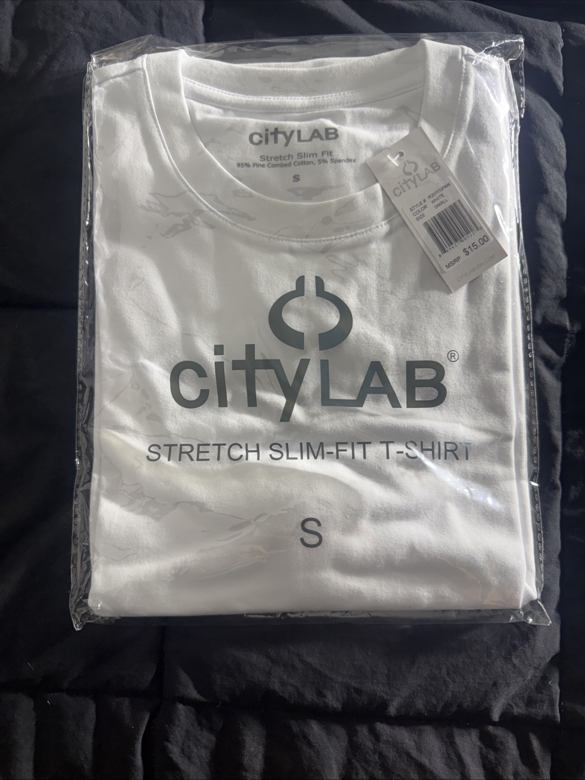 City Lab Stretch Slim-Fit T-Shirt White Size Small