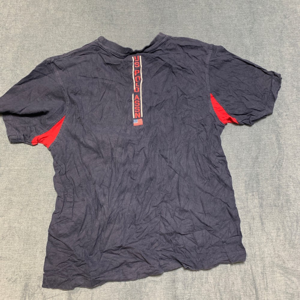 U.S. Polo Assn. T Shirt Mens Medium Navy Blue Graphic Print Casual Short Sleeve