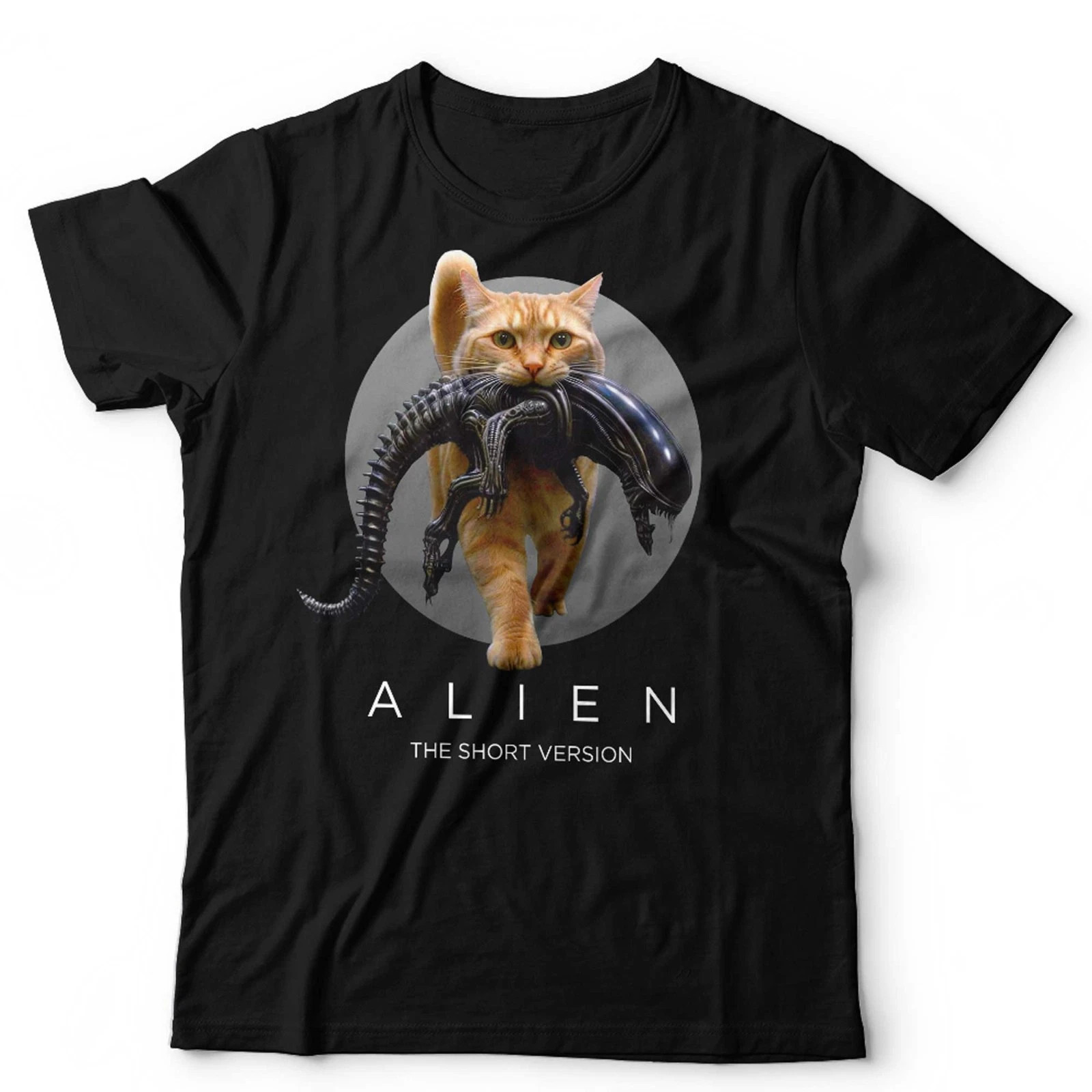 Funny Sci Fi Alien Cat Lover Parody Movie Style Graphic T-Shirt