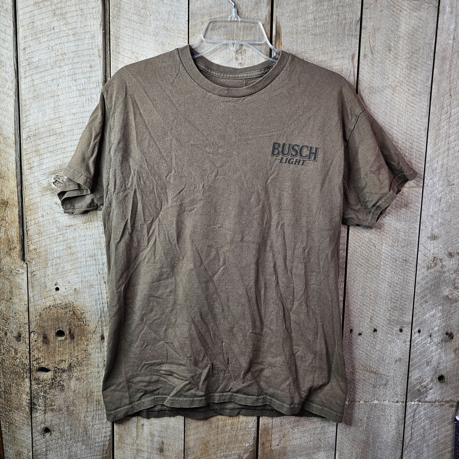 JEDCO Busch Light Ducks Hunting Graphic T-Shirt Brown Adult Medium Beer Tee