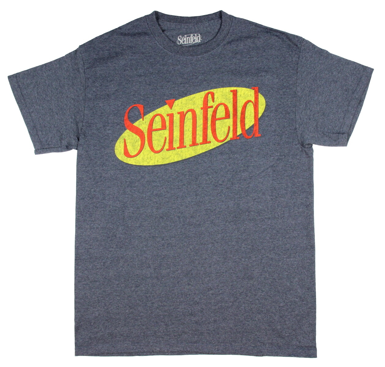 Seinfeld Shirt TV Show Distressed Logo Officially Licenced Tee Navy Mens L-XXL