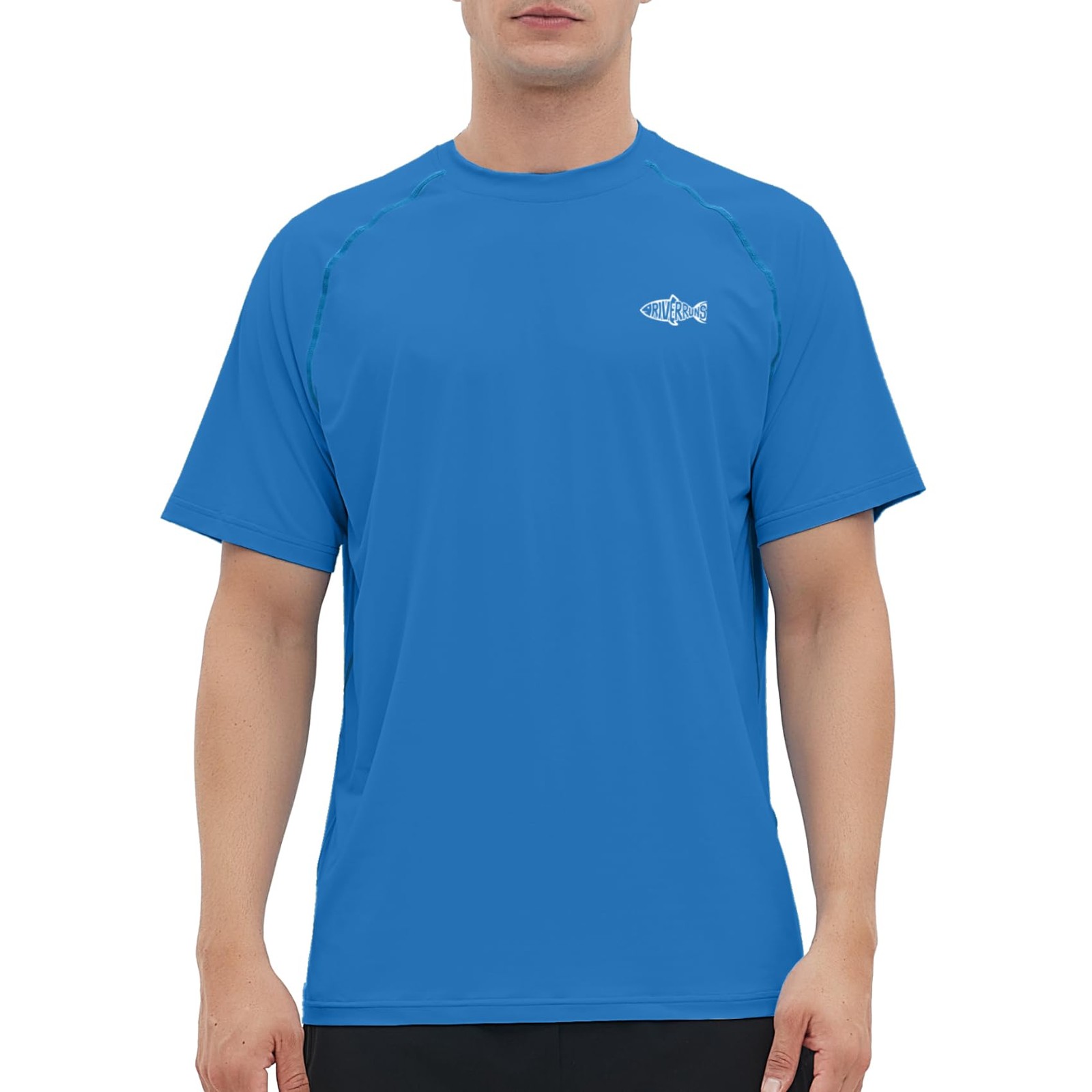 Men’s Rash Guard Swim Shirt Short Sleeve, Quick Dry UPF 50+ Sun Protection Fi…