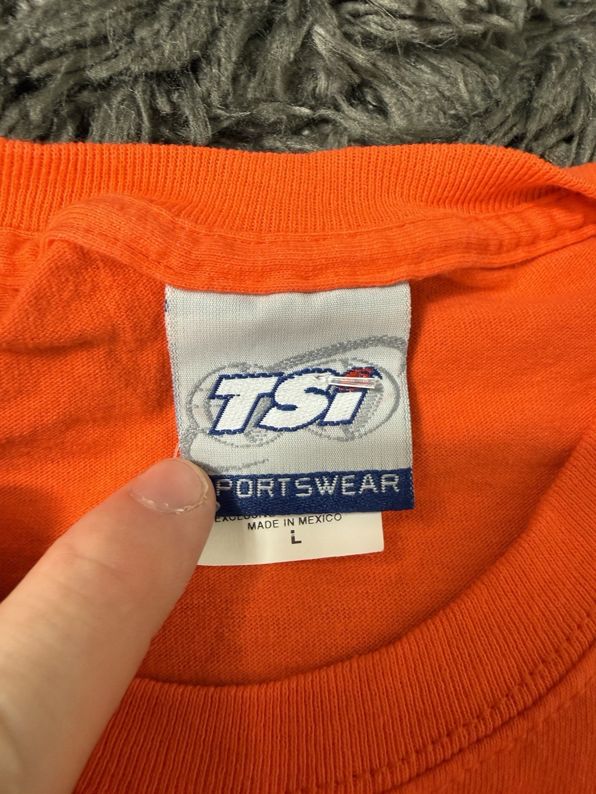Vintage TSI Sportswear “Bad to the Bone” Graphic T-Shirt Mens Large Orange
