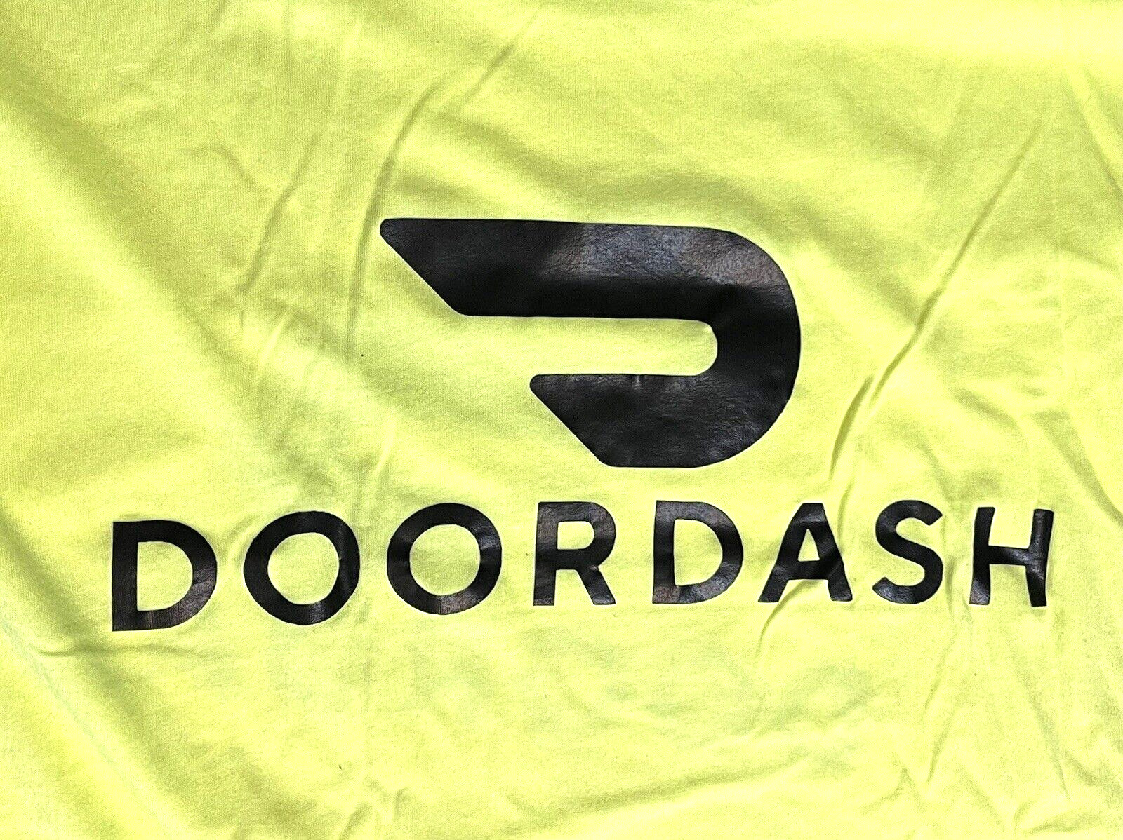 DoorDash Front & Back Food Delivery Driver NEON GREEN Short Sleeve 2XL Shirt